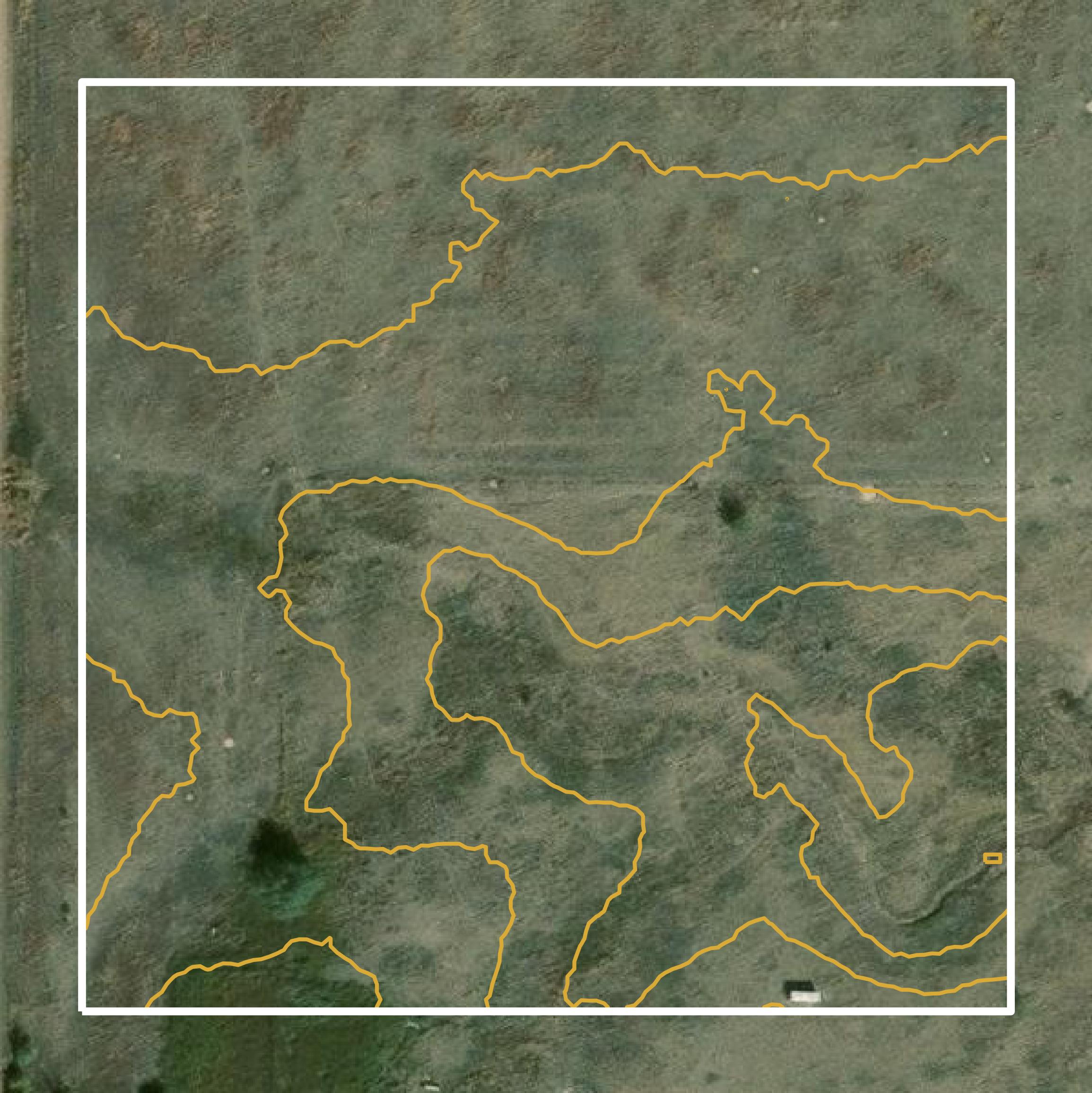 This image shows a contour map in Comanche County created using GIS data in Equator.