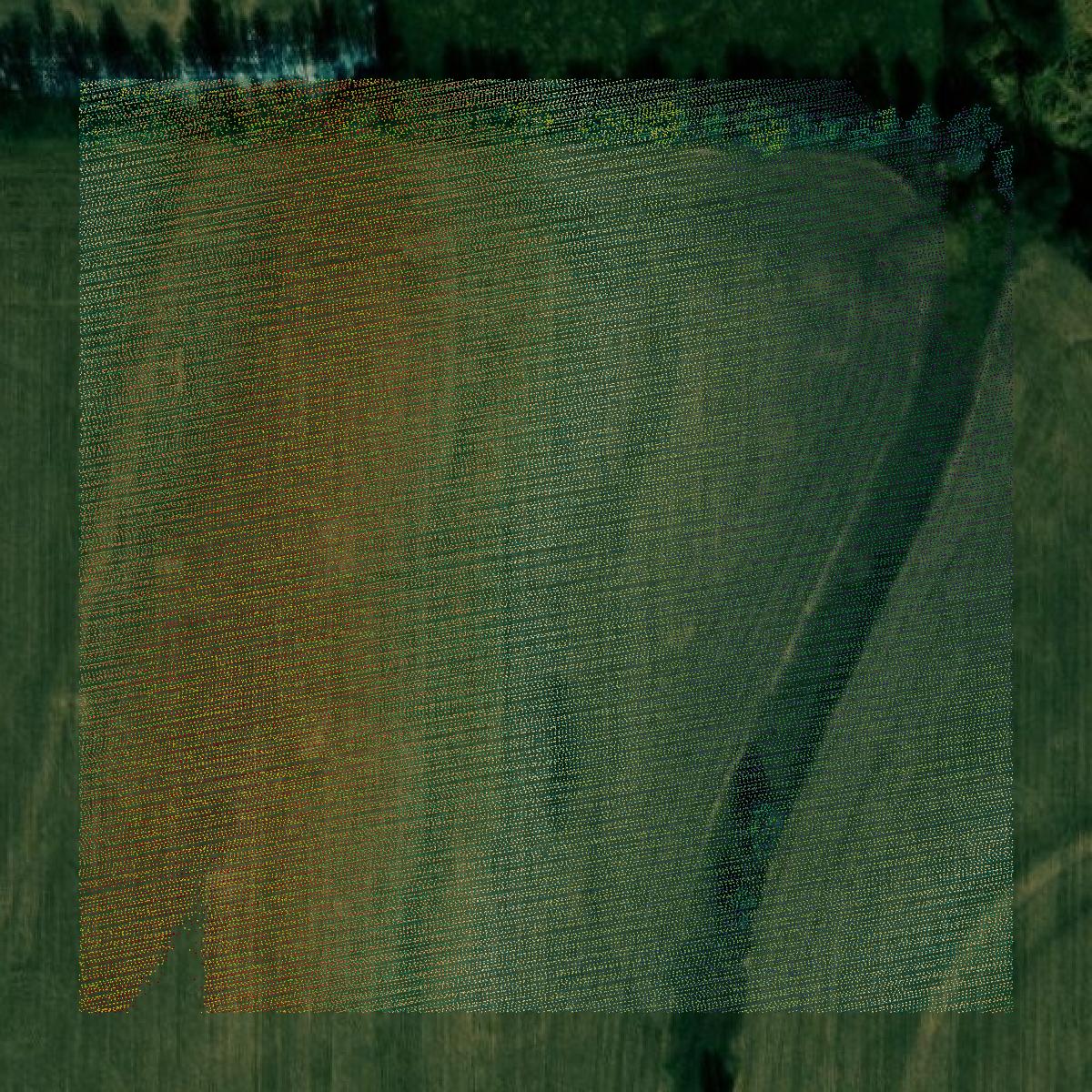 This image shows a LiDAR point cloud in Doniphan County created using GIS data in Equator.