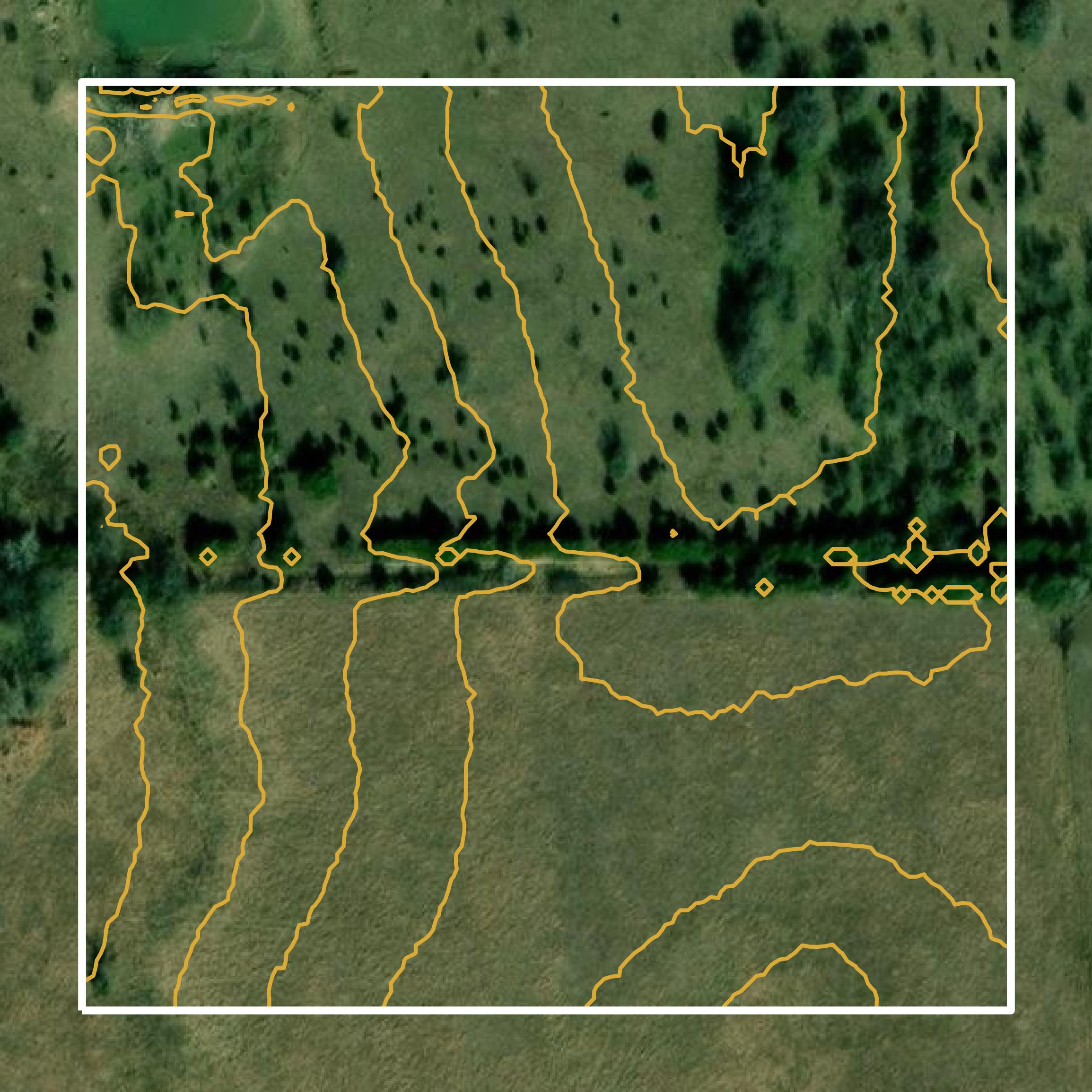 This image shows a contour map in Elk County created using GIS data in Equator.