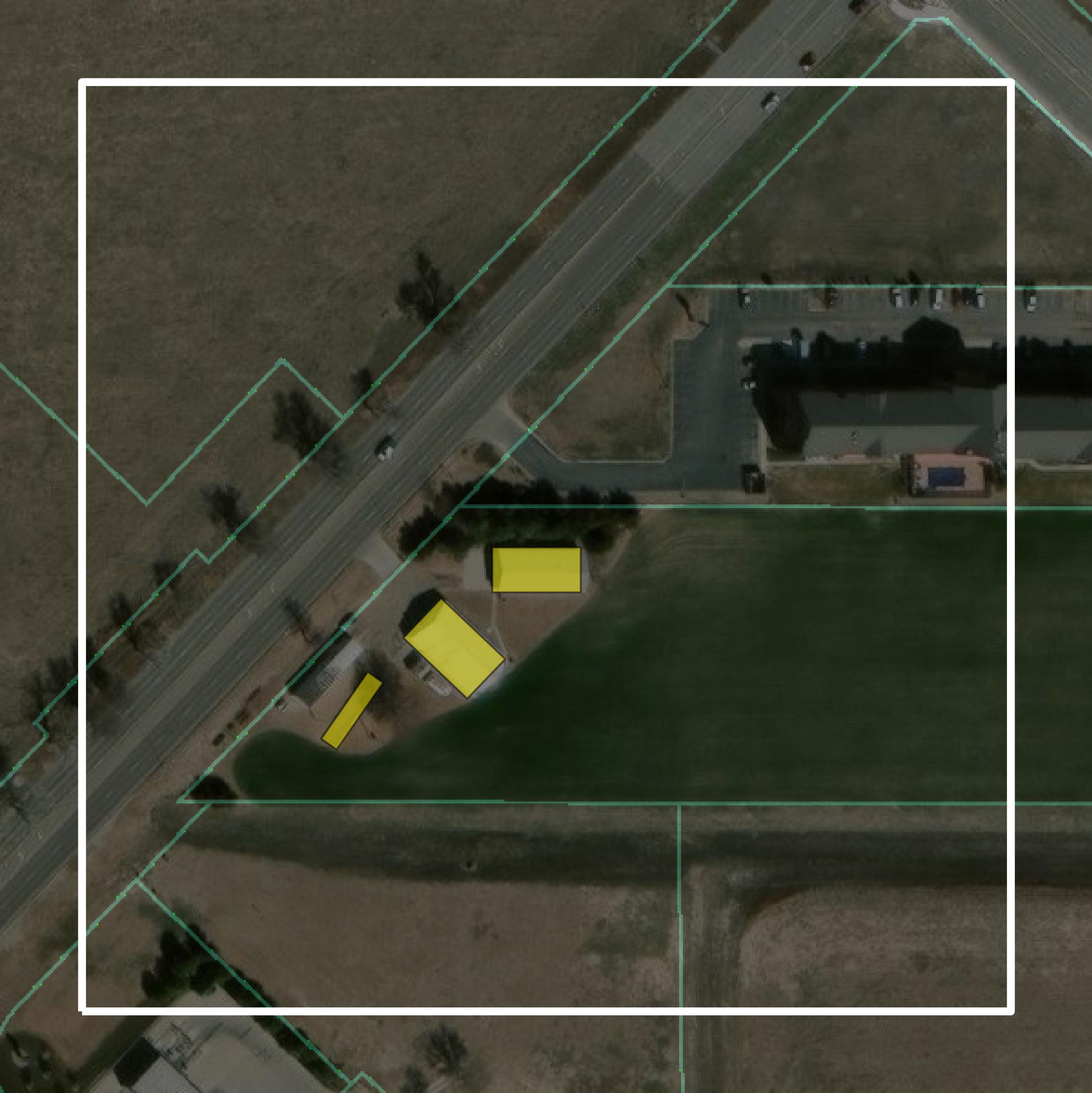 This image shows parcel and building data in Finney County created using GIS data in Equator.