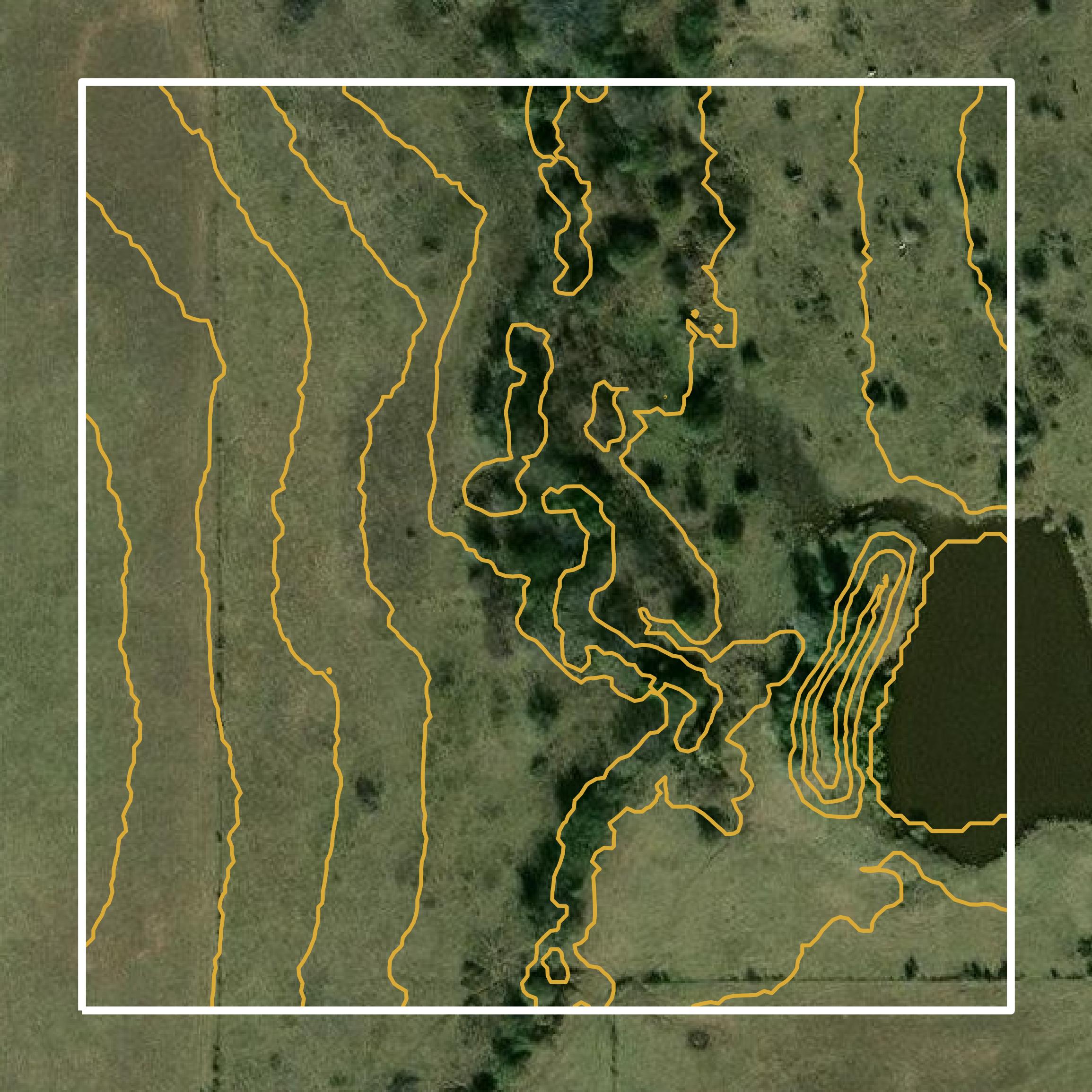 This image shows a contour map in Franklin County created using GIS data in Equator.