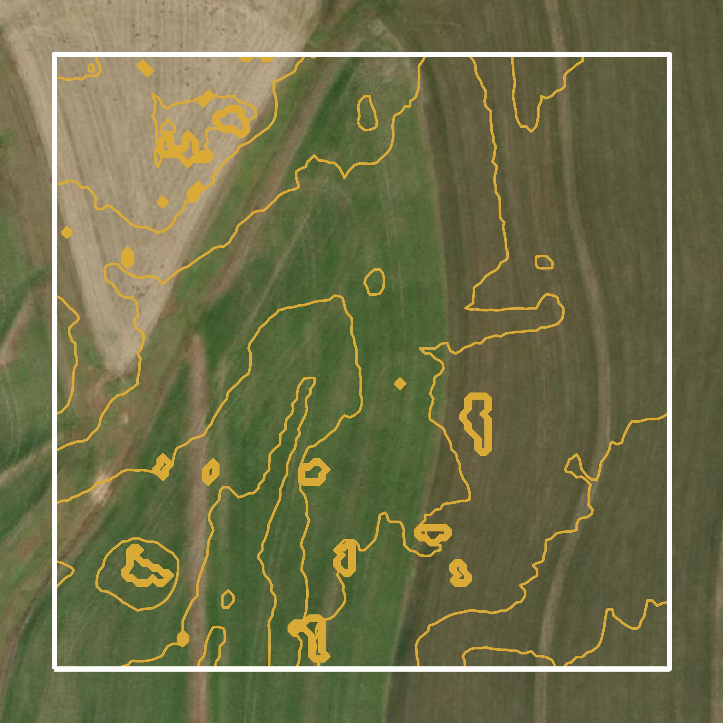 This image shows a contour map in Geary County created using GIS data in Equator.