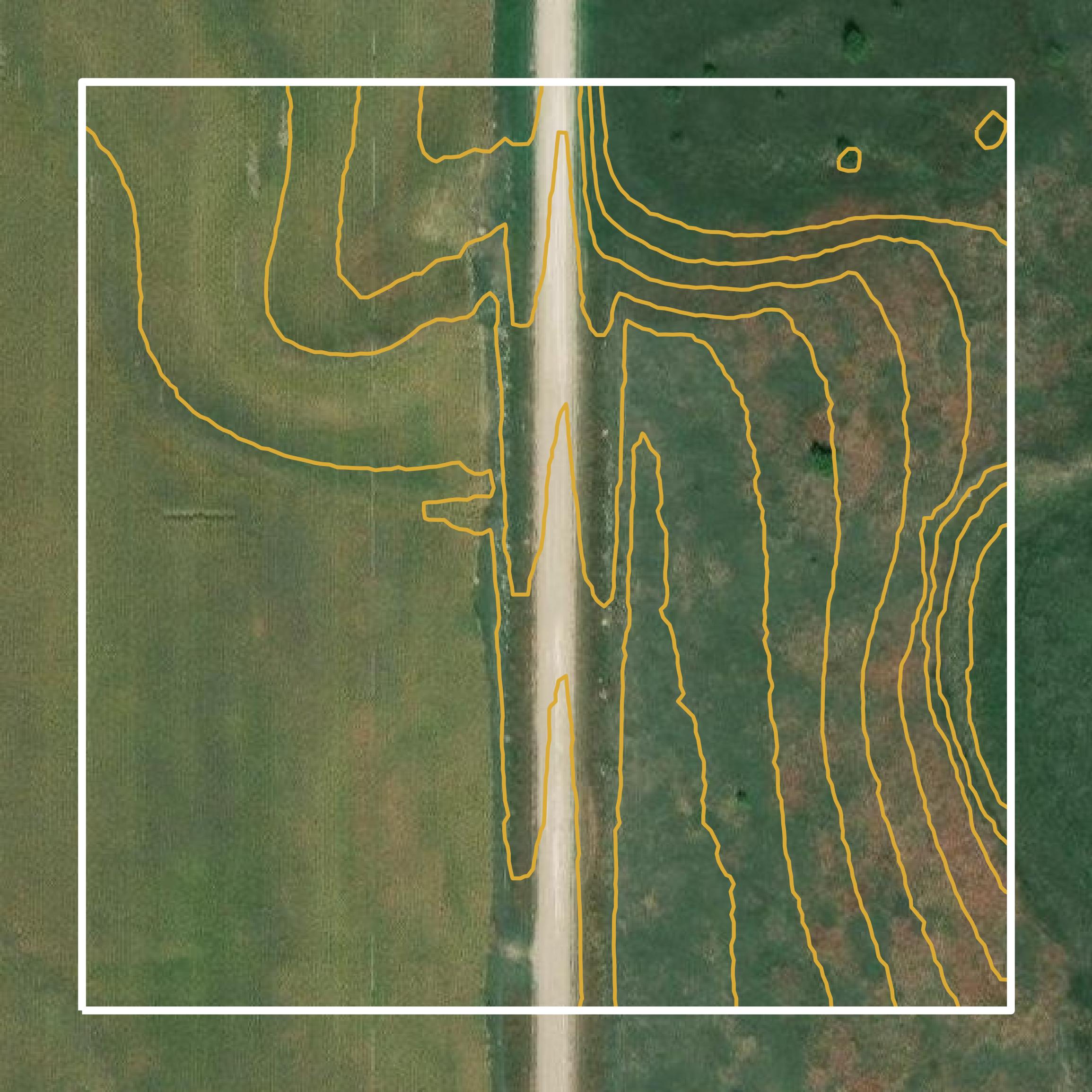 This image shows a contour map in Graham County created using GIS data in Equator.