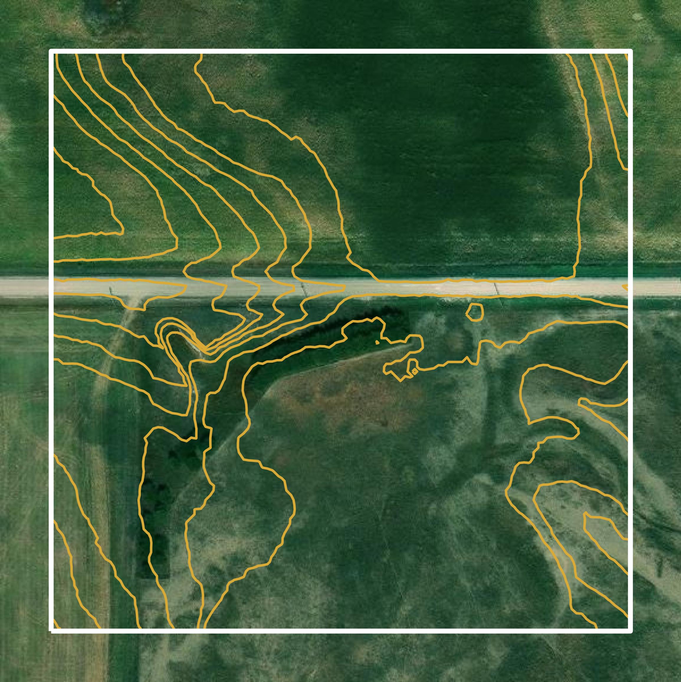 This image shows a contour map in Graham County created using GIS data in Equator.