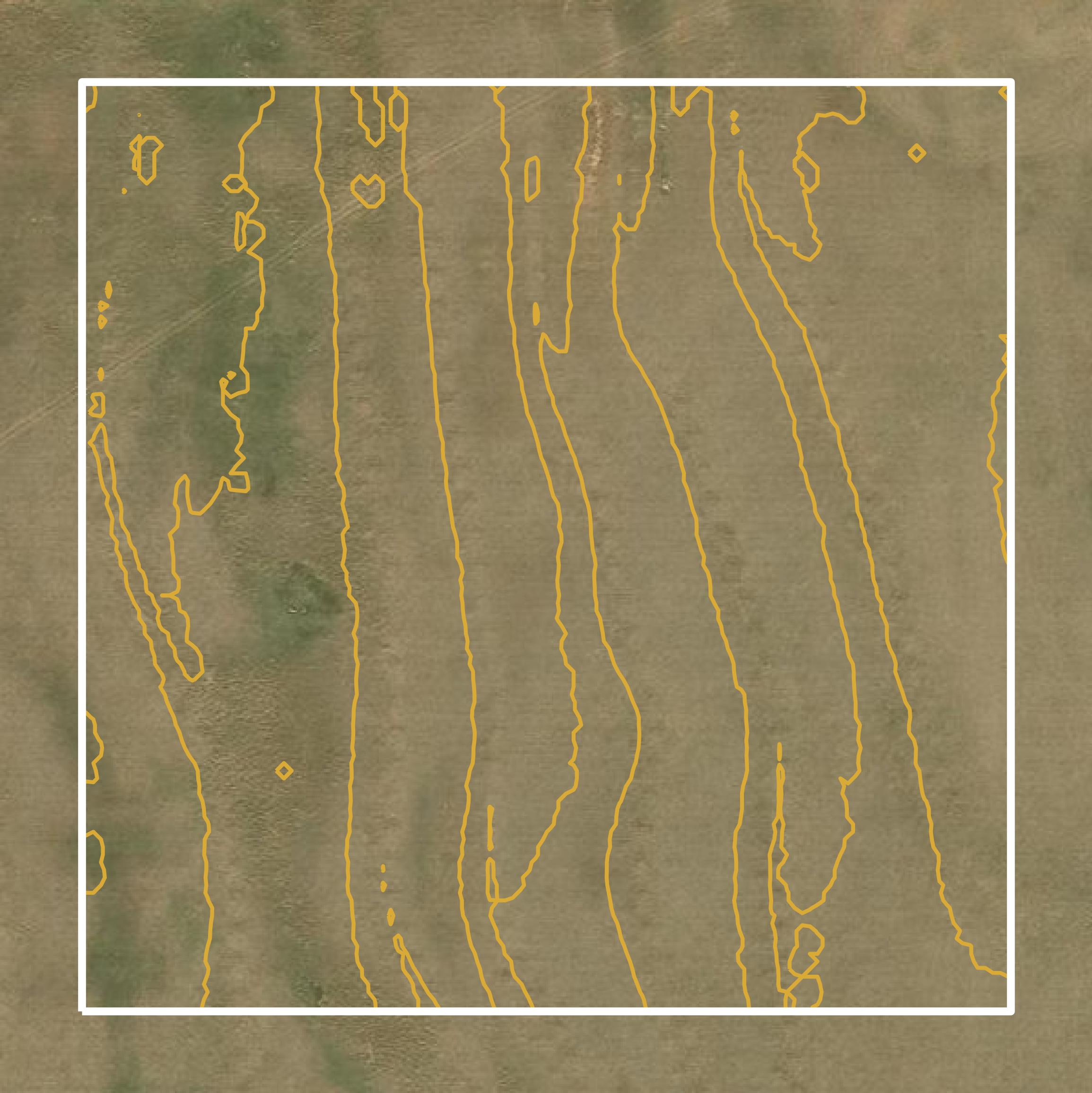 This image shows a contour map in Harper County created using GIS data in Equator.