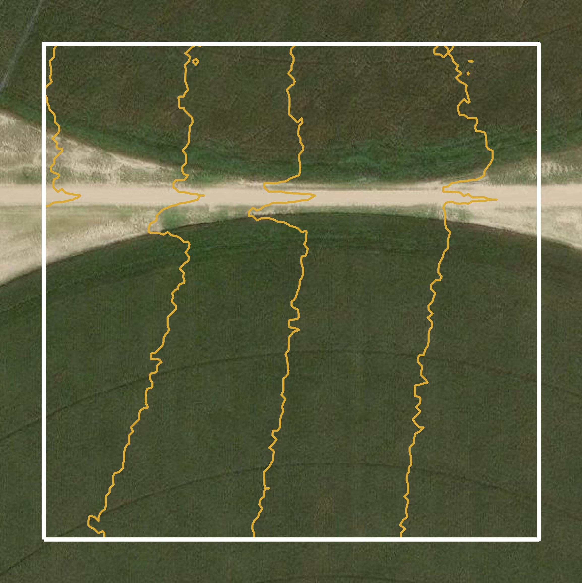 This image shows a contour map in Haskell County created using GIS data in Equator.