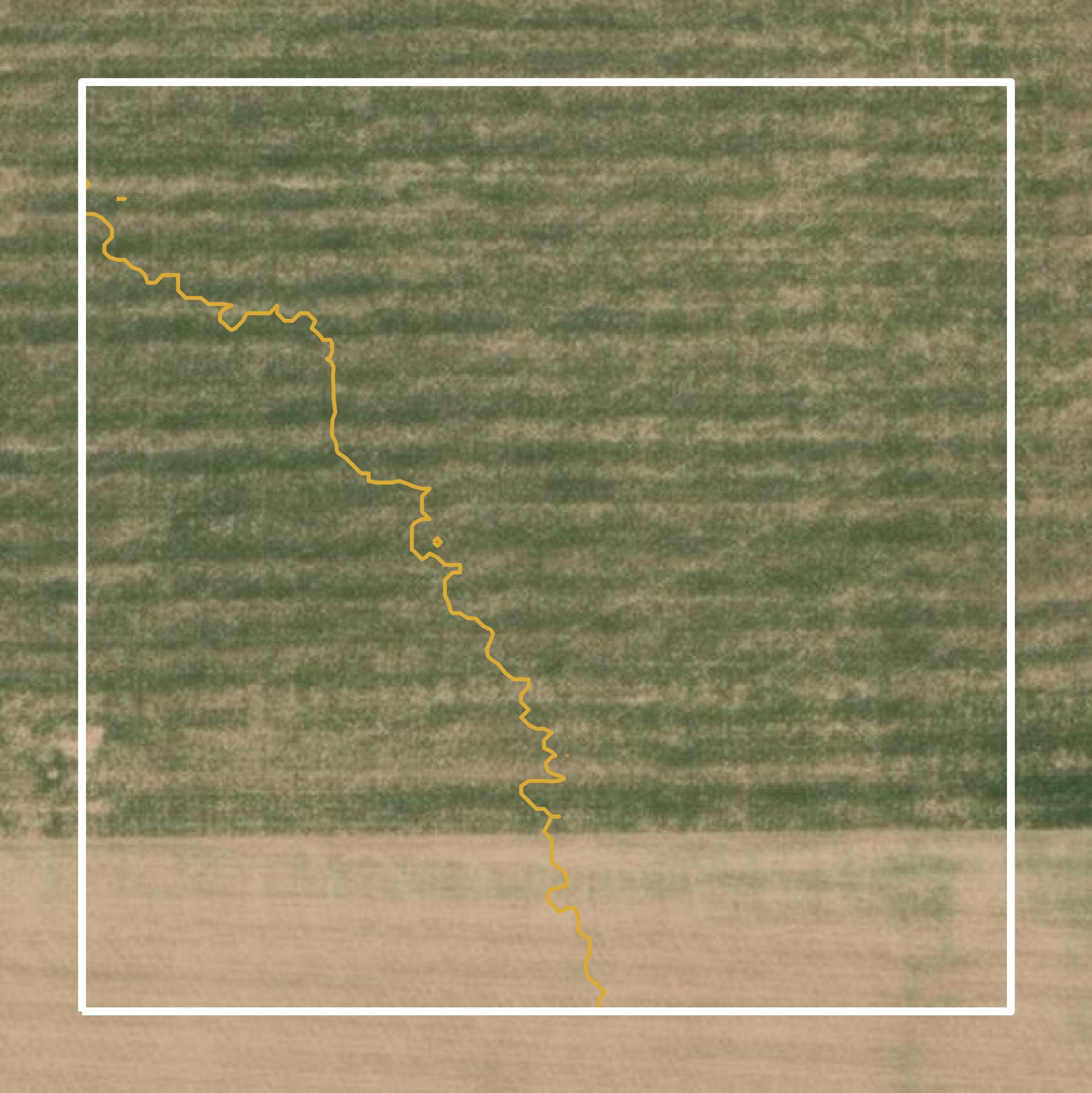 This image shows a contour map in Hodgeman County created using GIS data in Equator.