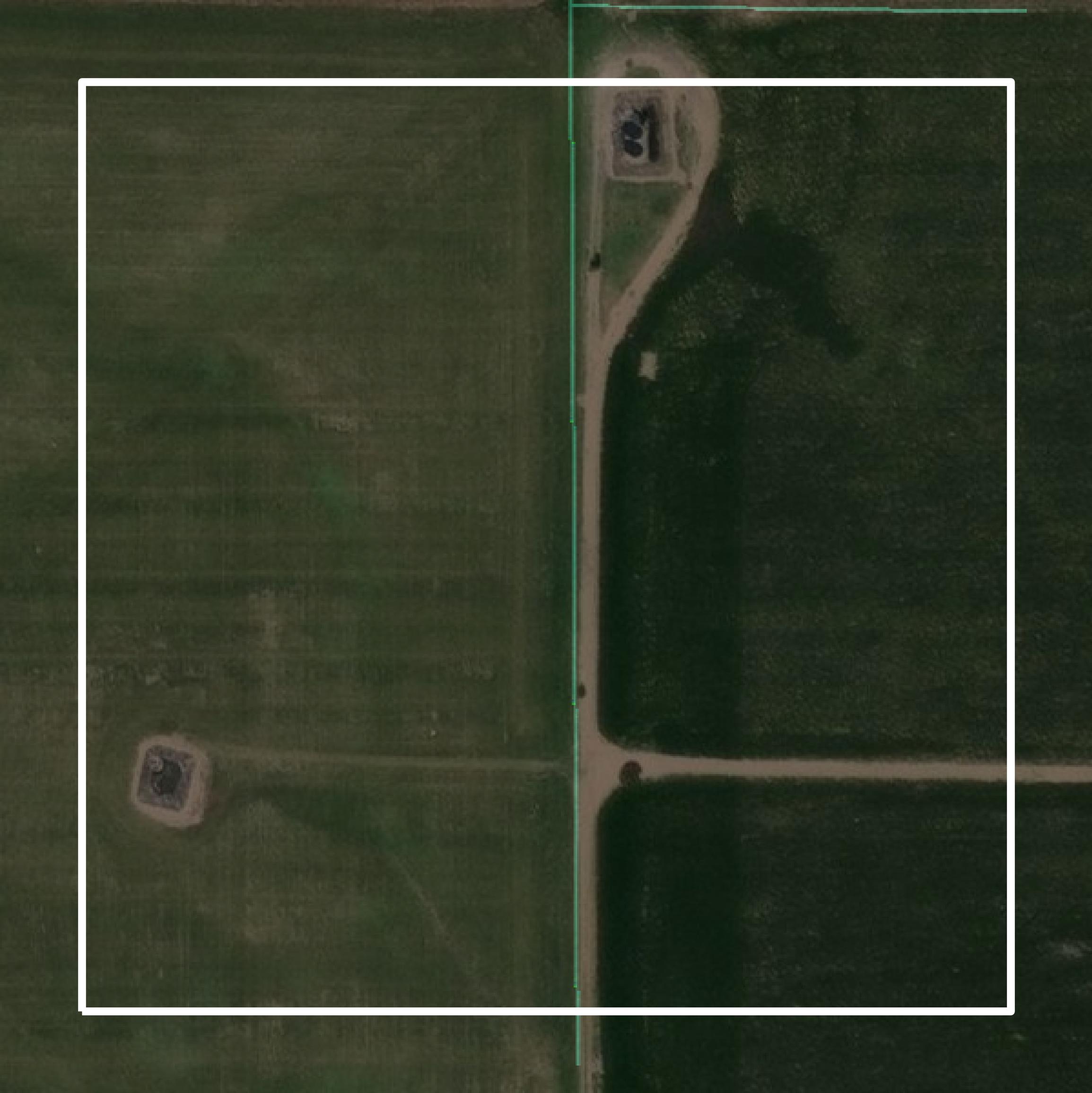 This image shows parcel and building data in Hodgeman County created using GIS data in Equator.