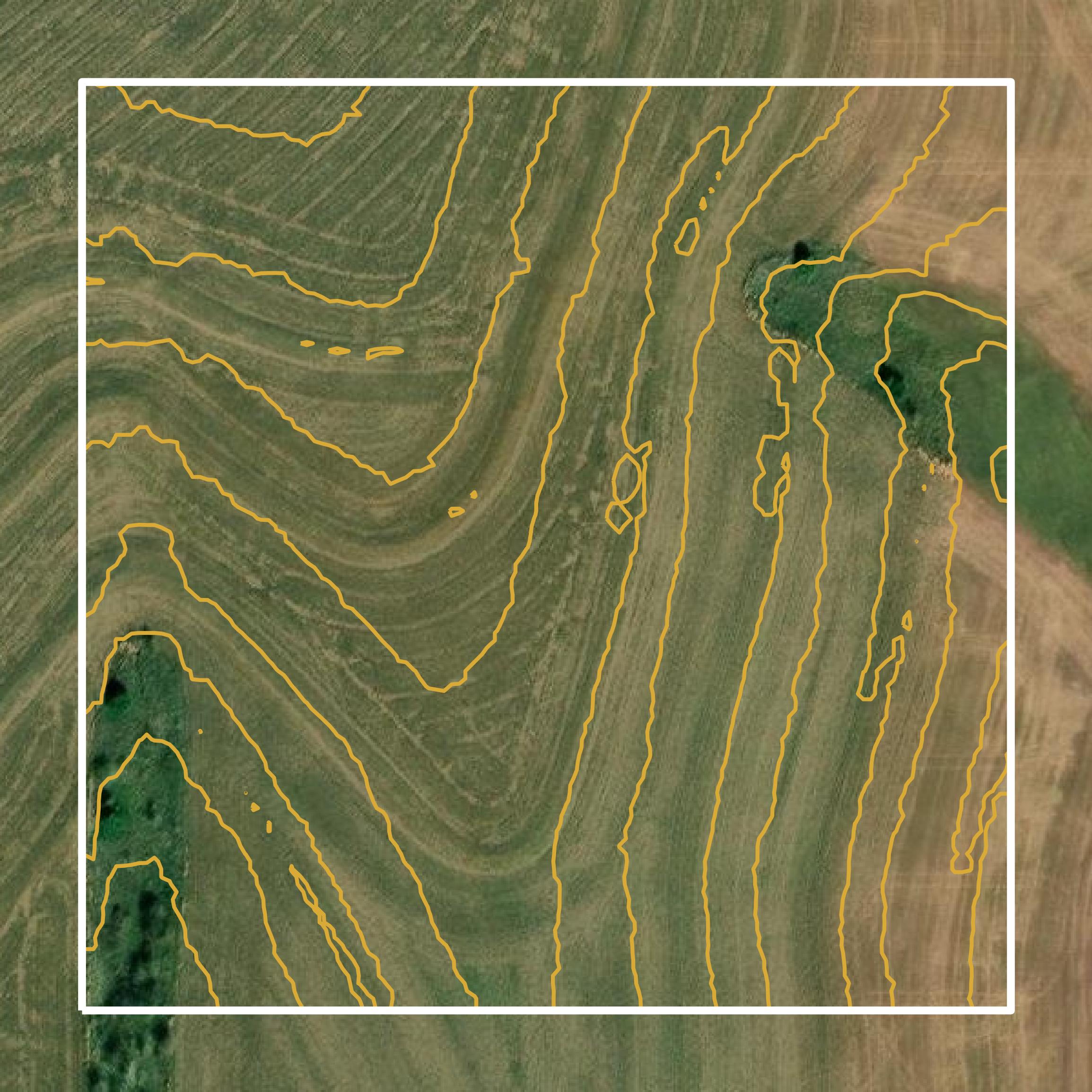 This image shows a contour map in Jackson County created using GIS data in Equator.