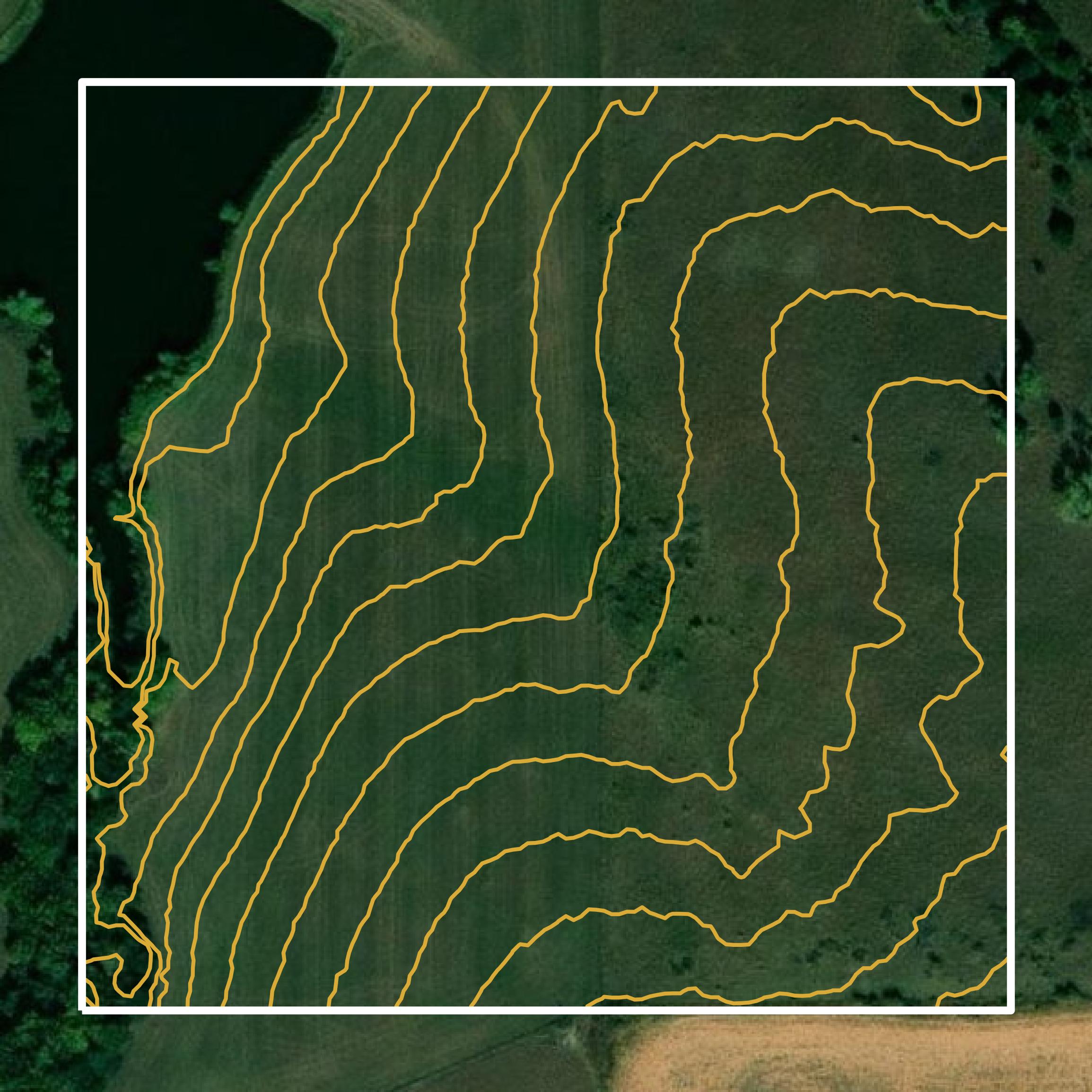 This image shows a contour map in Jackson County created using GIS data in Equator.