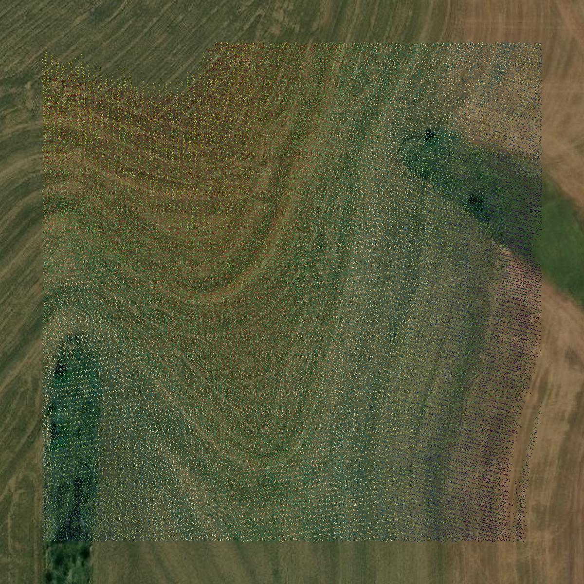 This image shows a LiDAR point cloud in Jackson County created using GIS data in Equator.