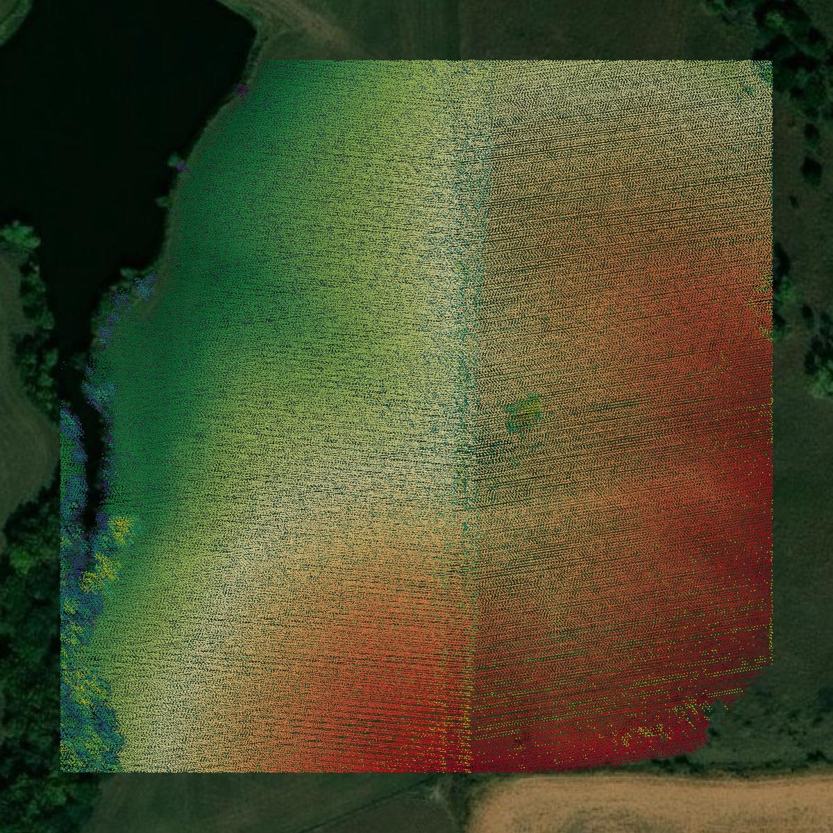 This image shows a LiDAR point cloud in Jackson County created using GIS data in Equator.