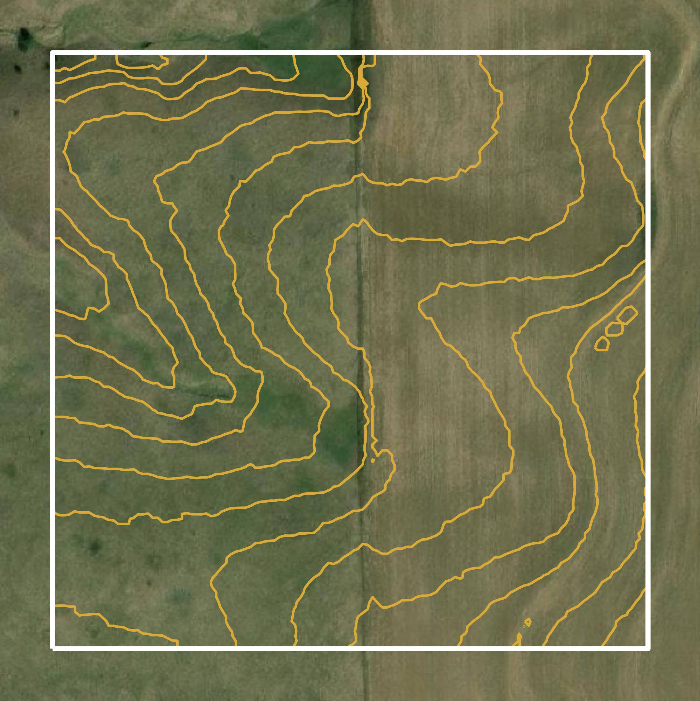 This image shows a contour map in Jewell County created using GIS data in Equator.