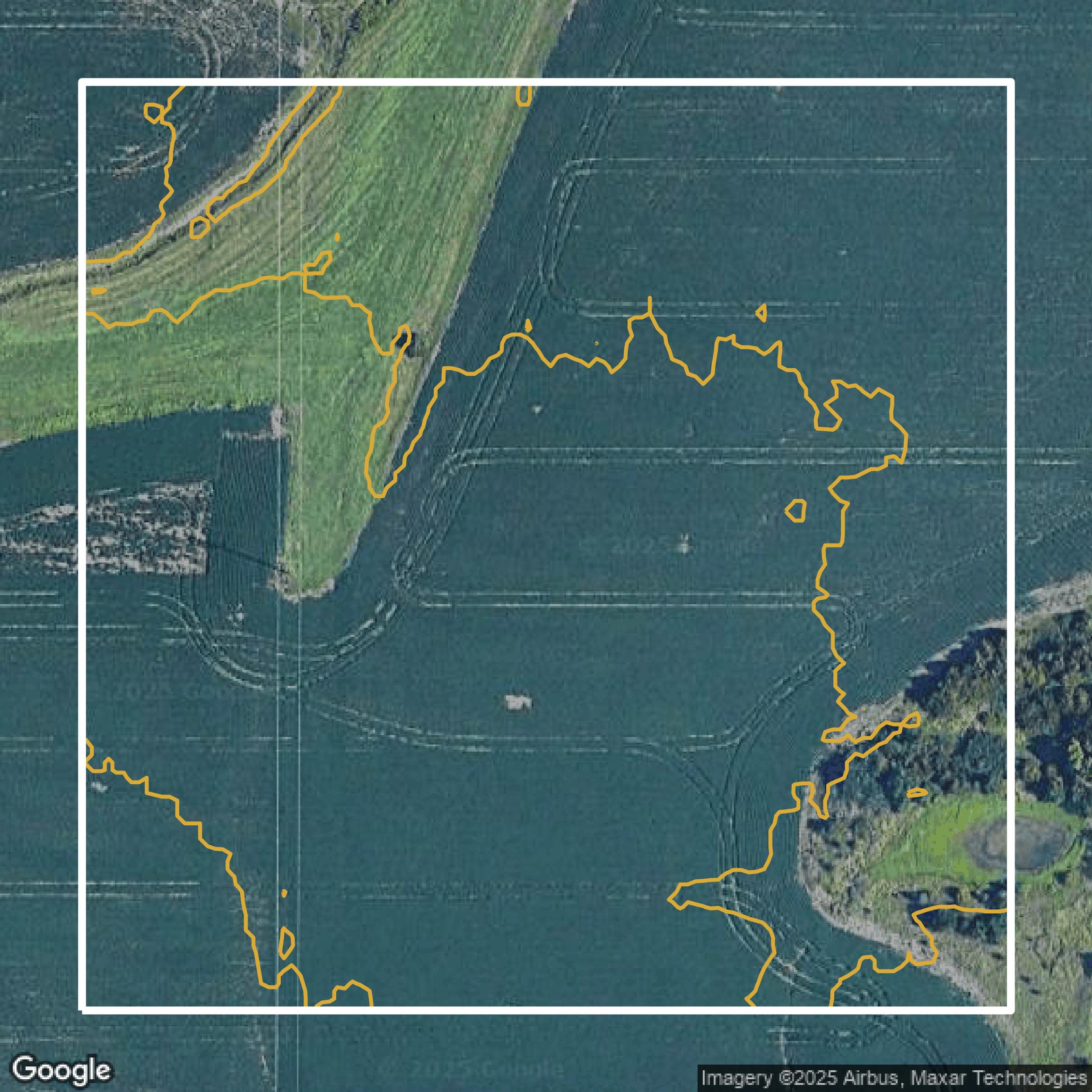This image shows a contour map in Johnson County created using GIS data in Equator.