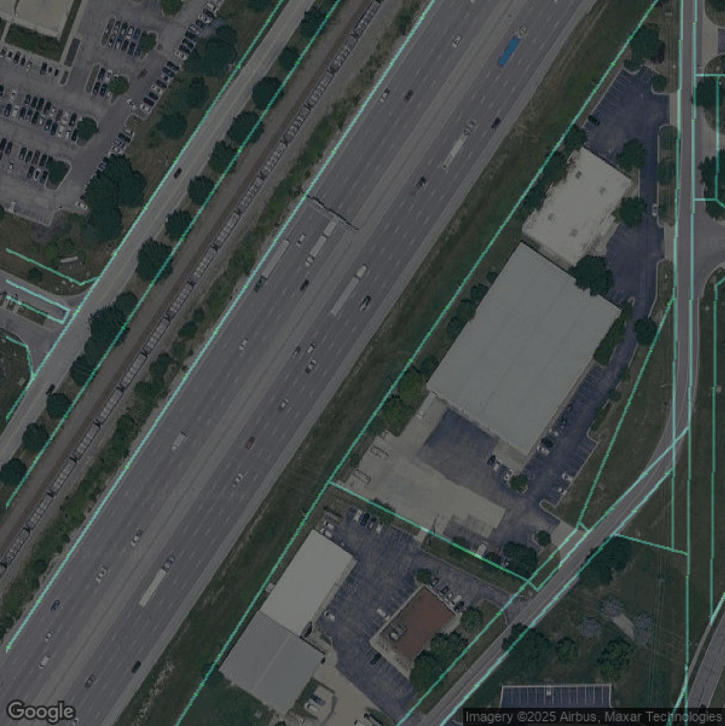 This image shows parcel data in Johnson County created using GIS data in Equator.