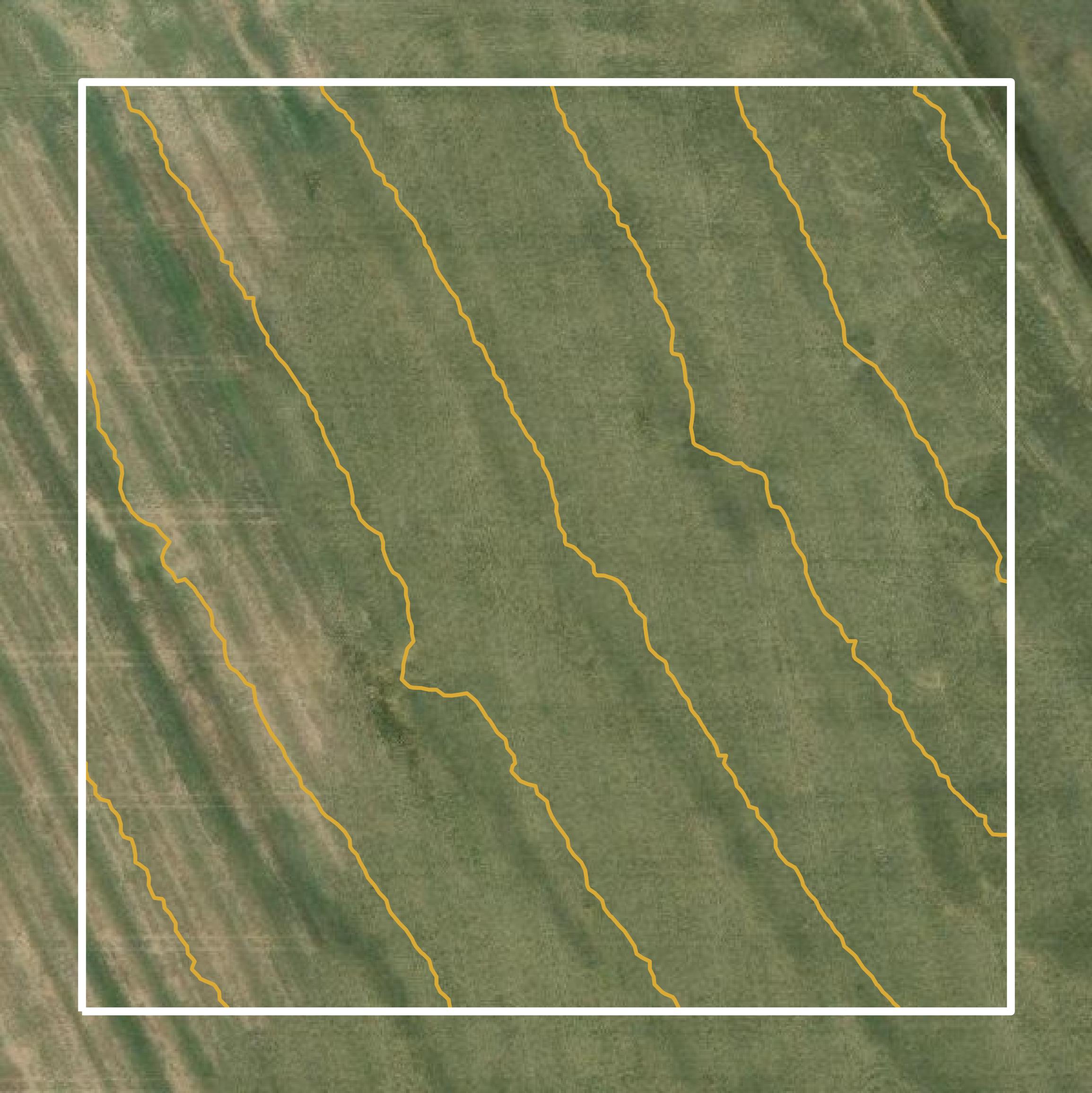 This image shows a contour map in Kearny County created using GIS data in Equator.