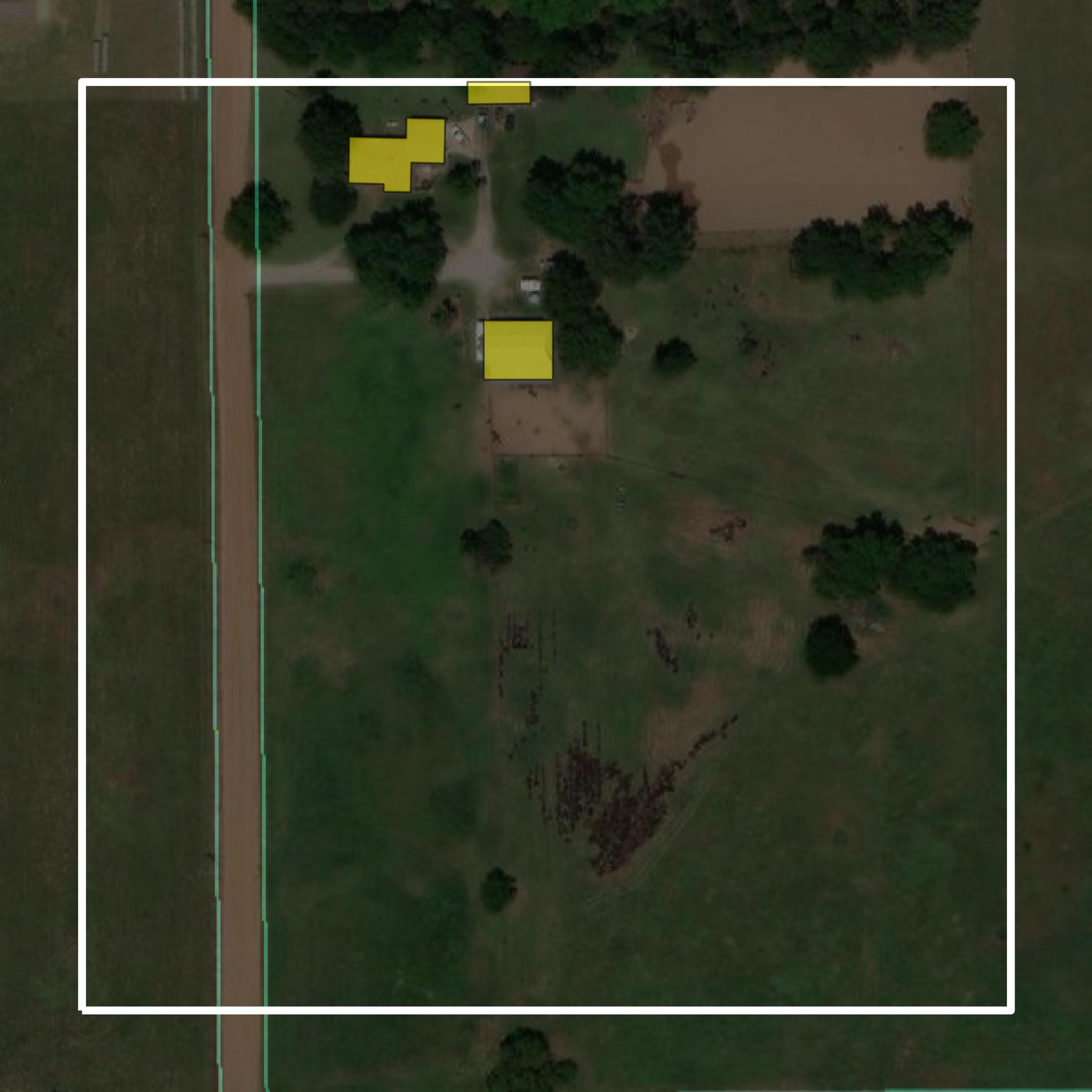 This image shows parcel and building data in Kingman County created using GIS data in Equator.