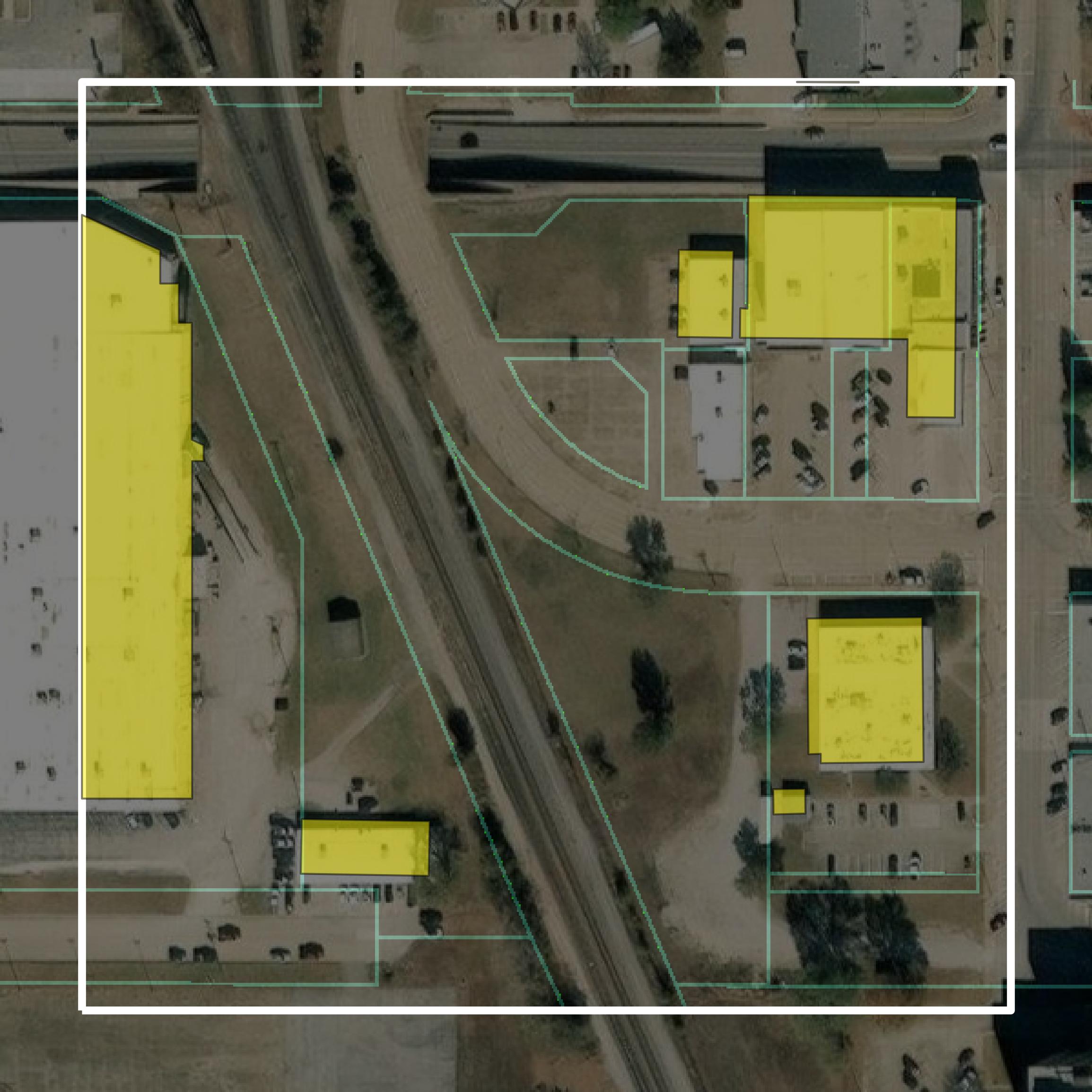 This image shows parcel and building data in Labette County created using GIS data in Equator.