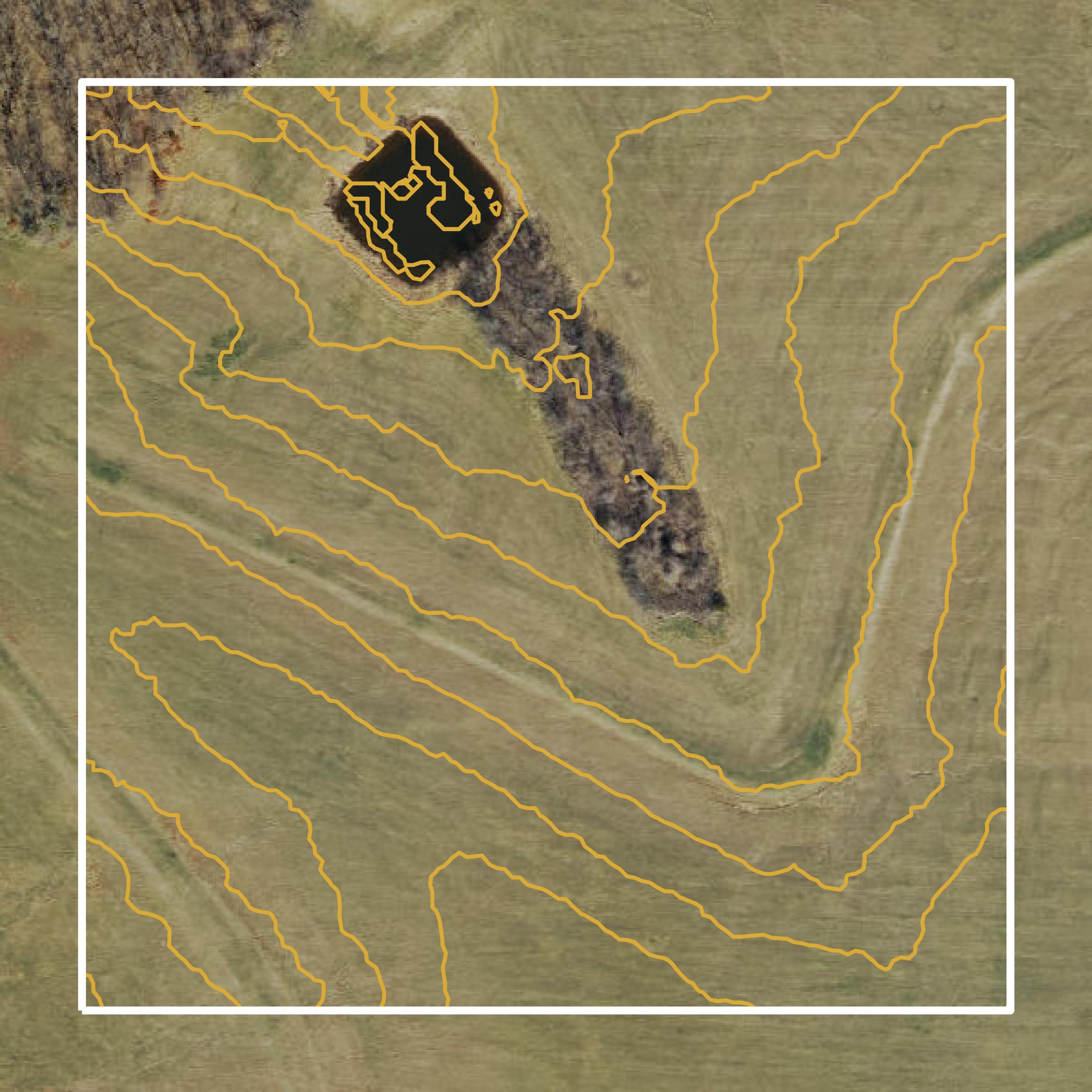 This image shows a contour map in Leavenworth County created using GIS data in Equator.