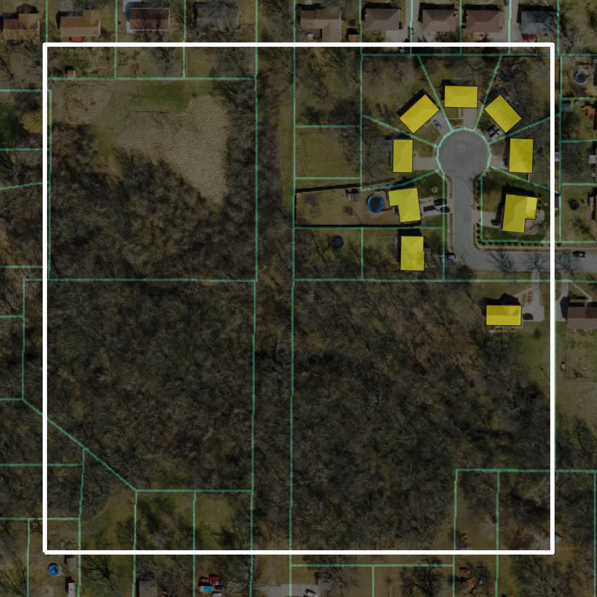 This image shows parcel and building data in Leavenworth County created using GIS data in Equator.