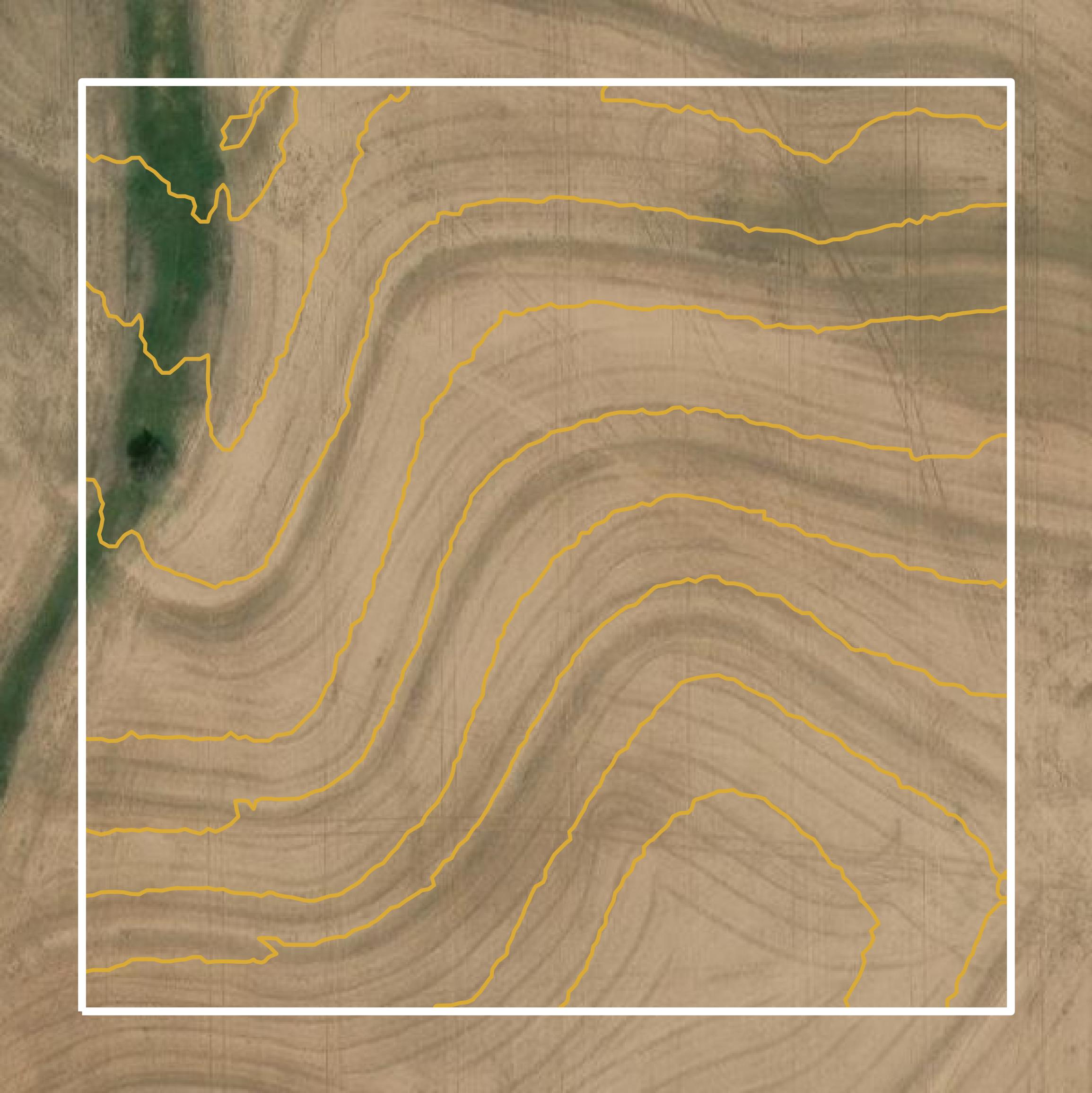 This image shows a contour map in Lincoln County created using GIS data in Equator.