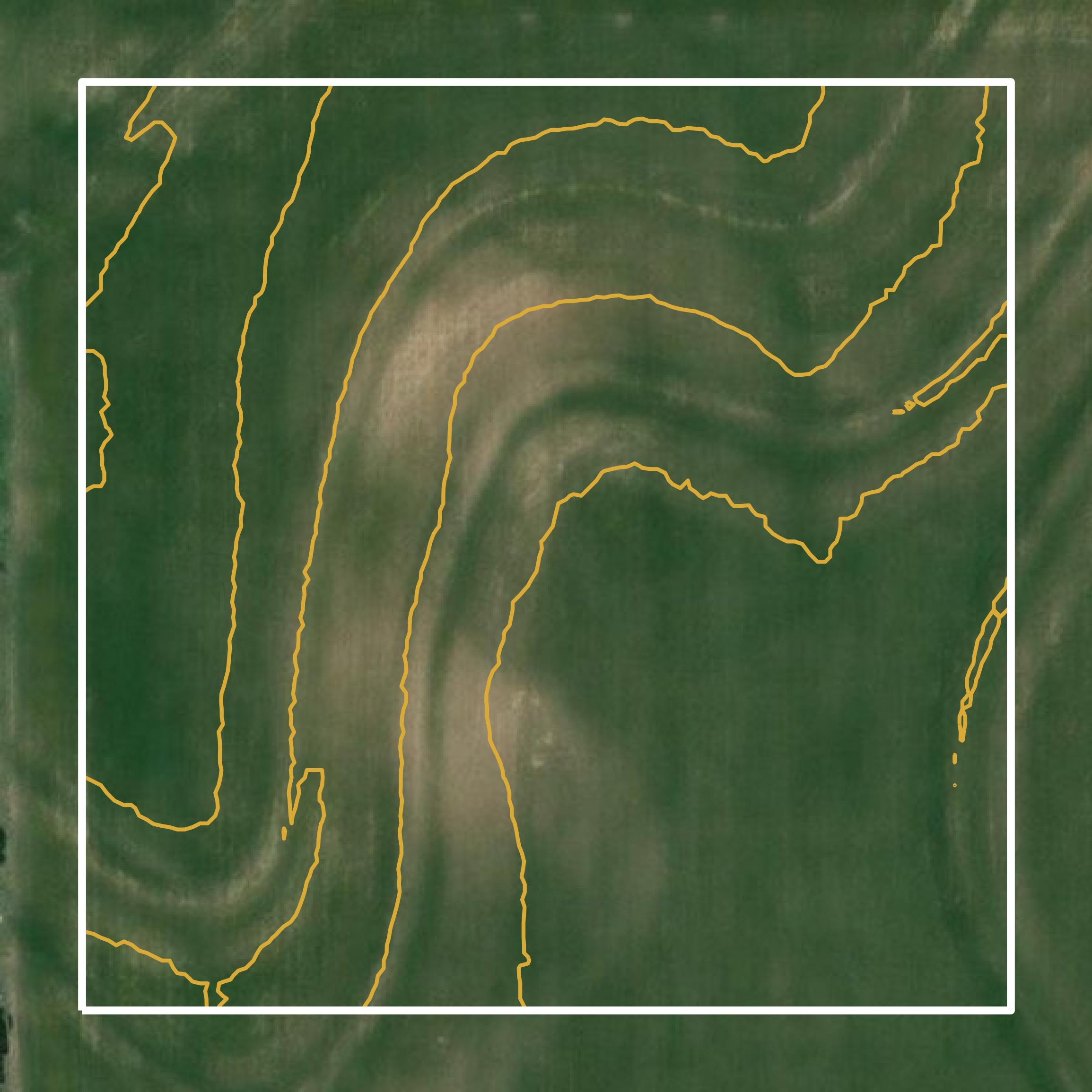 This image shows a contour map in Lincoln County created using GIS data in Equator.