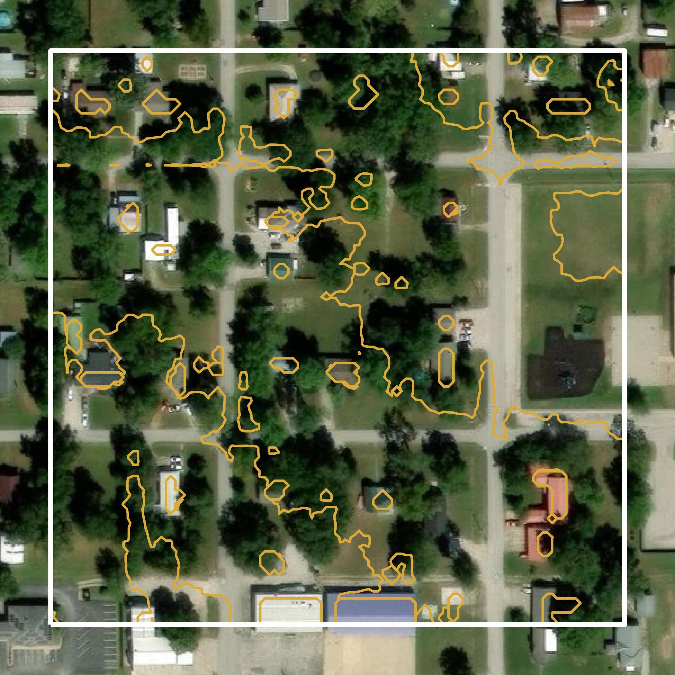 This image shows a contour map in Linn County created using GIS data in Equator.