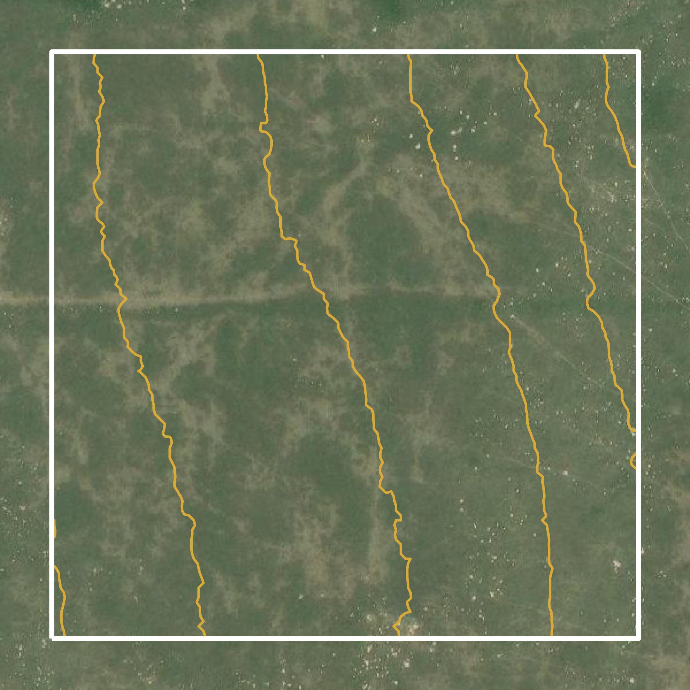 This image shows a contour map in Logan County created using GIS data in Equator.