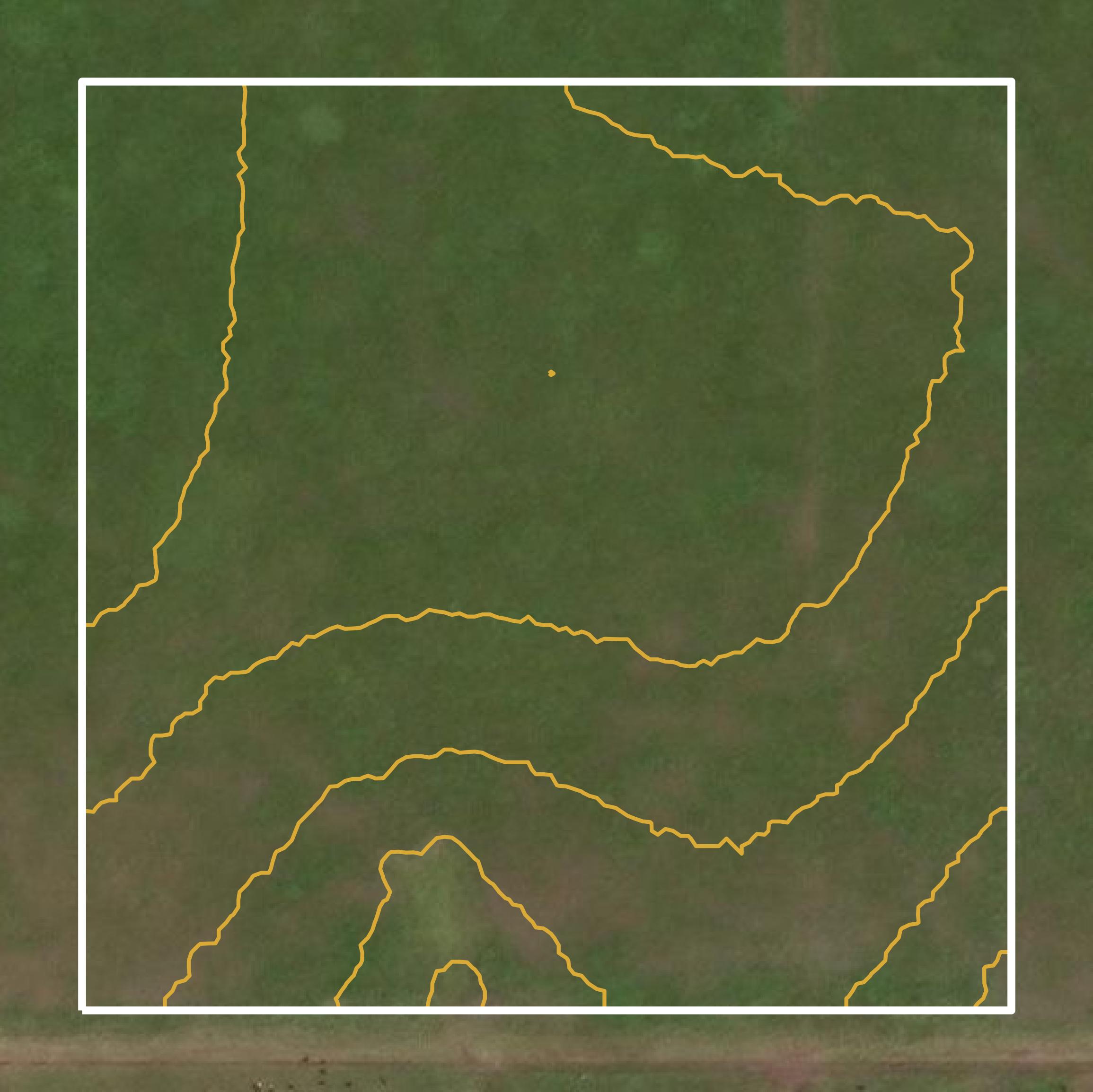 This image shows a contour map in Lyon County created using GIS data in Equator.