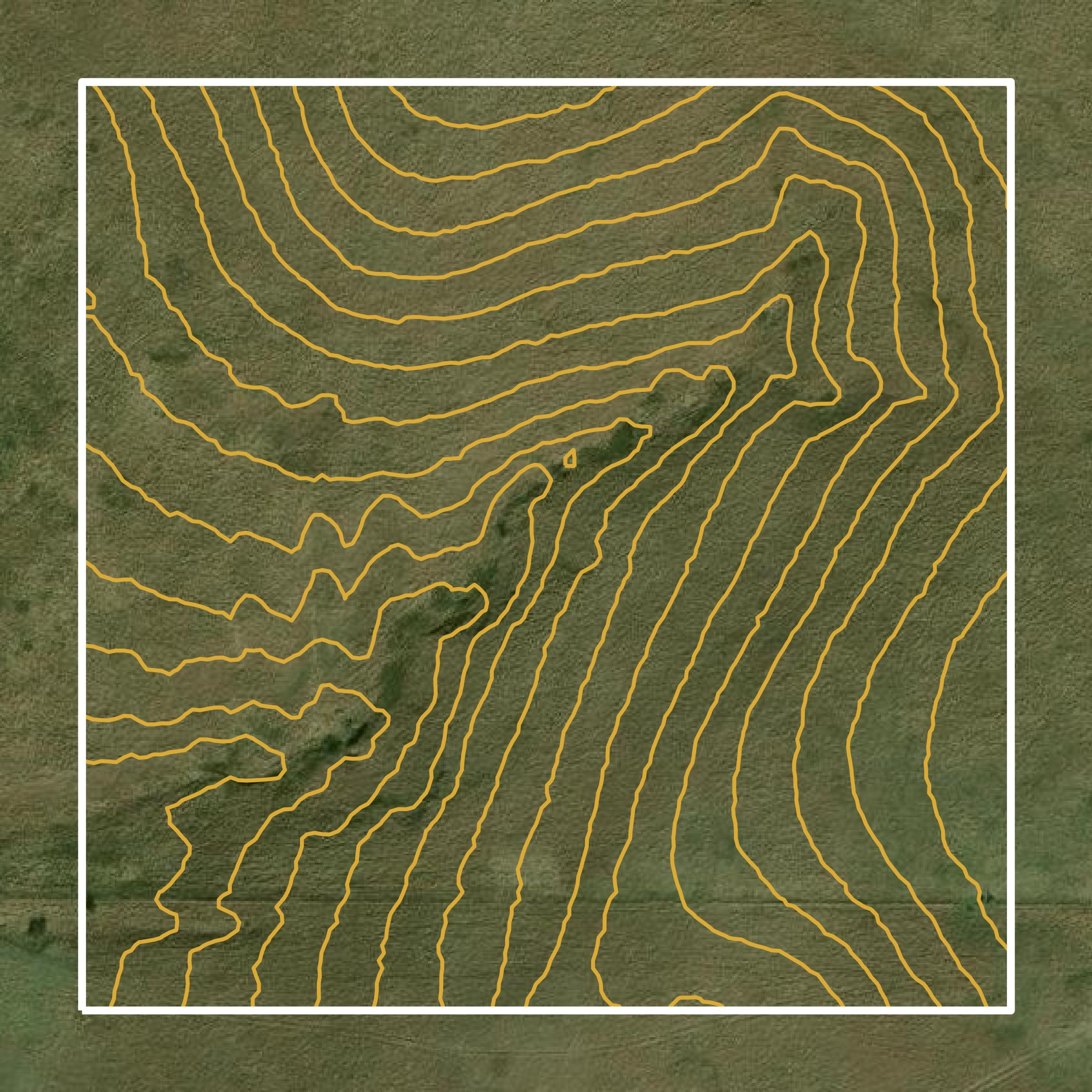 This image shows a contour map in Marion County created using GIS data in Equator.