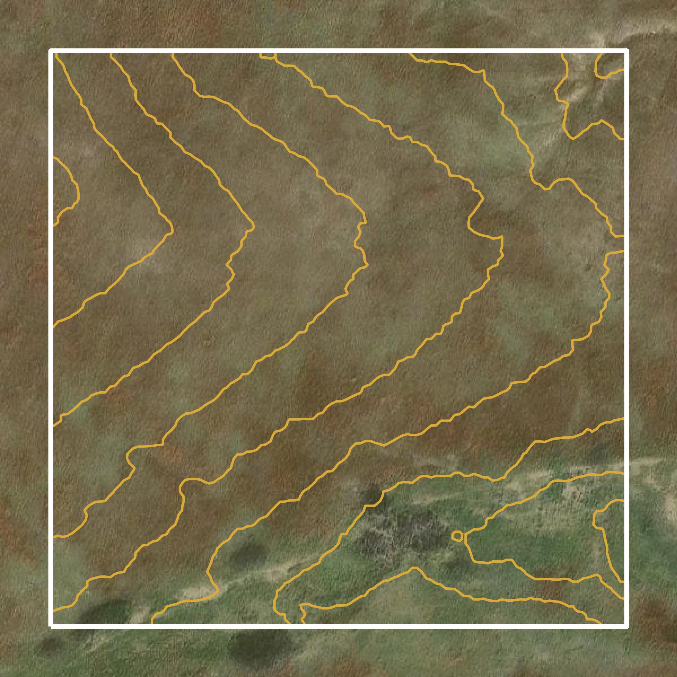 This image shows a contour map in Meade County created using GIS data in Equator.