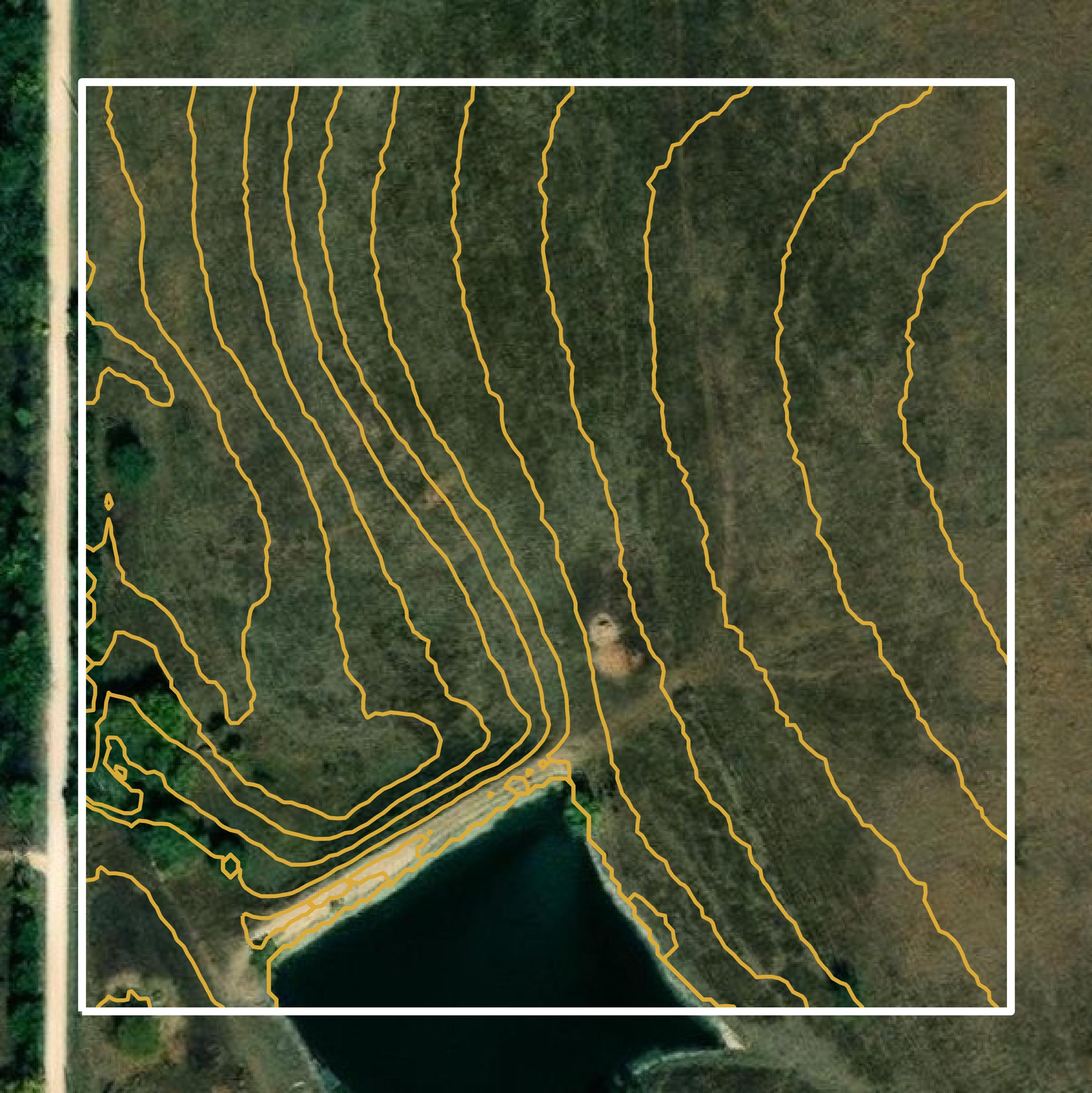 This image shows a contour map in Miami County created using GIS data in Equator.