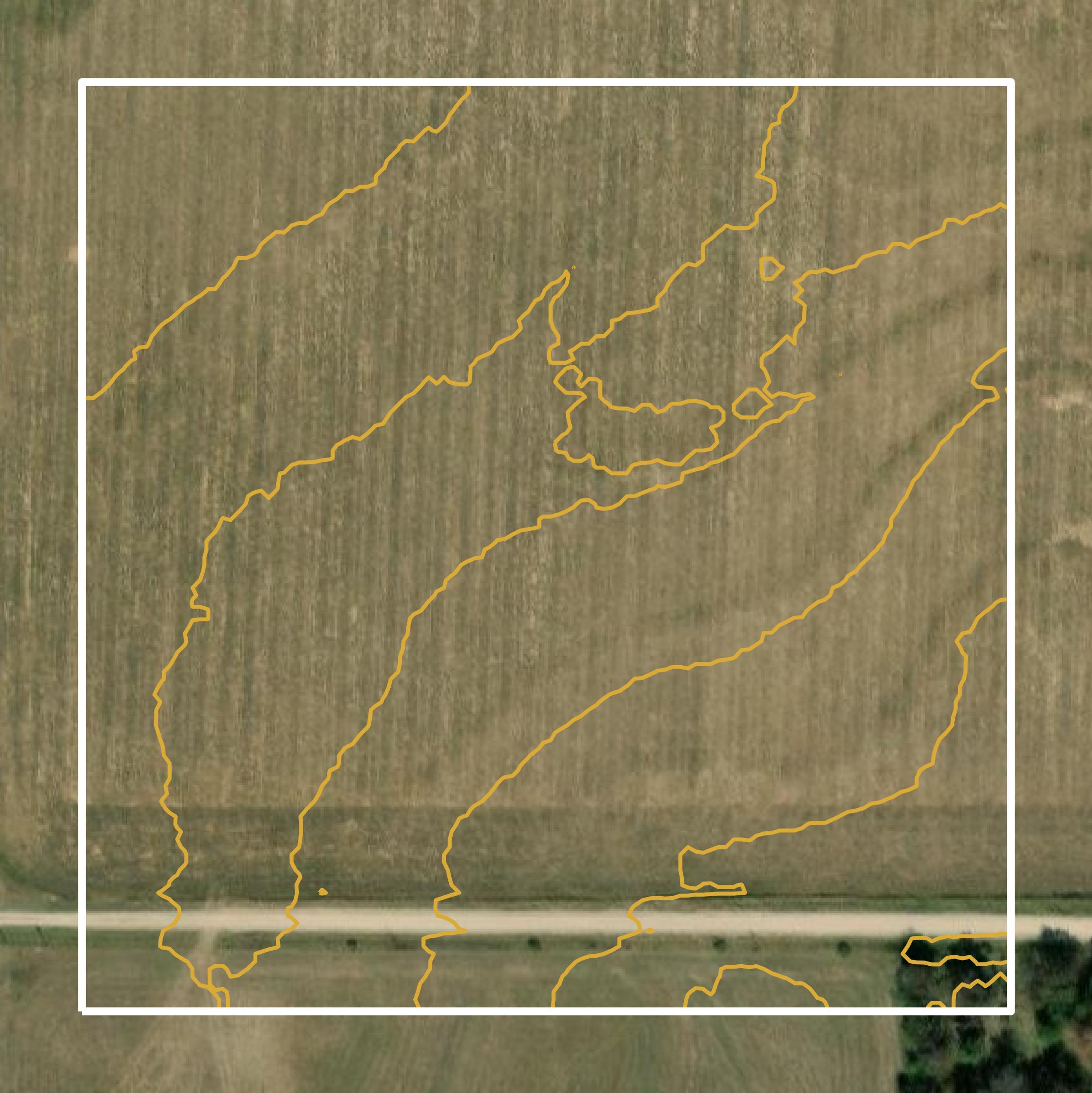 This image shows a contour map in Montgomery County created using GIS data in Equator.