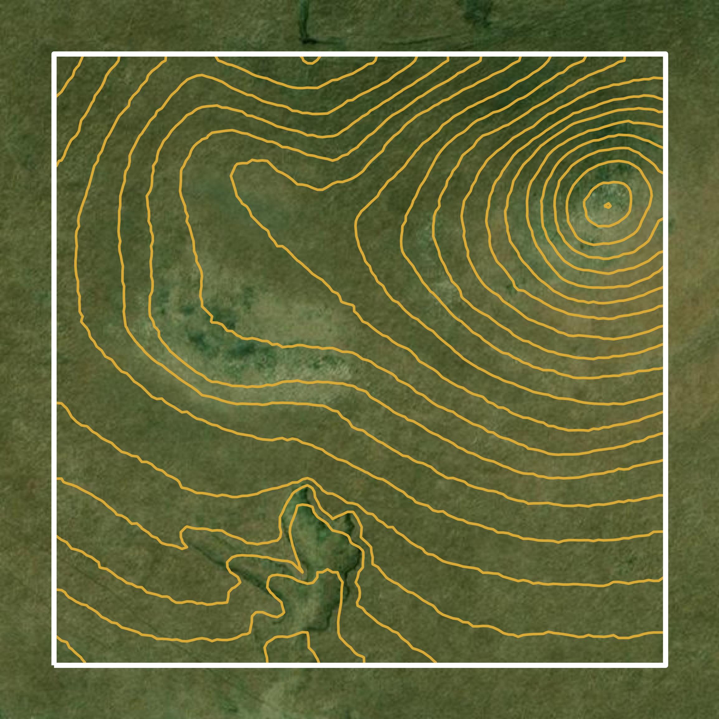 This image shows a contour map in Morris County created using GIS data in Equator.