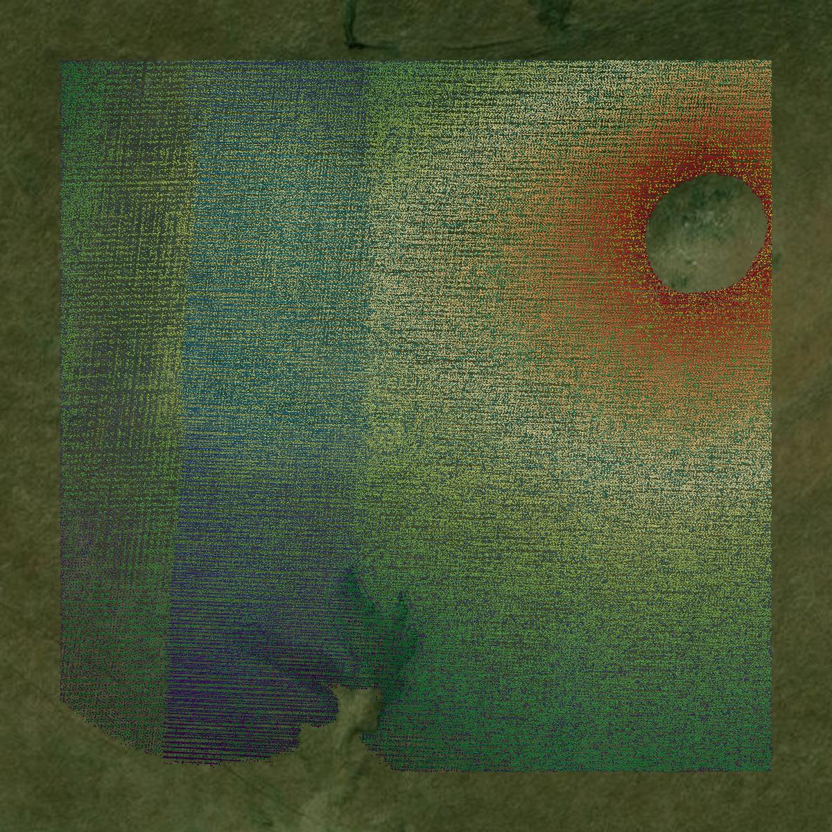 This image shows a LiDAR point cloud in Morris County created using GIS data in Equator.