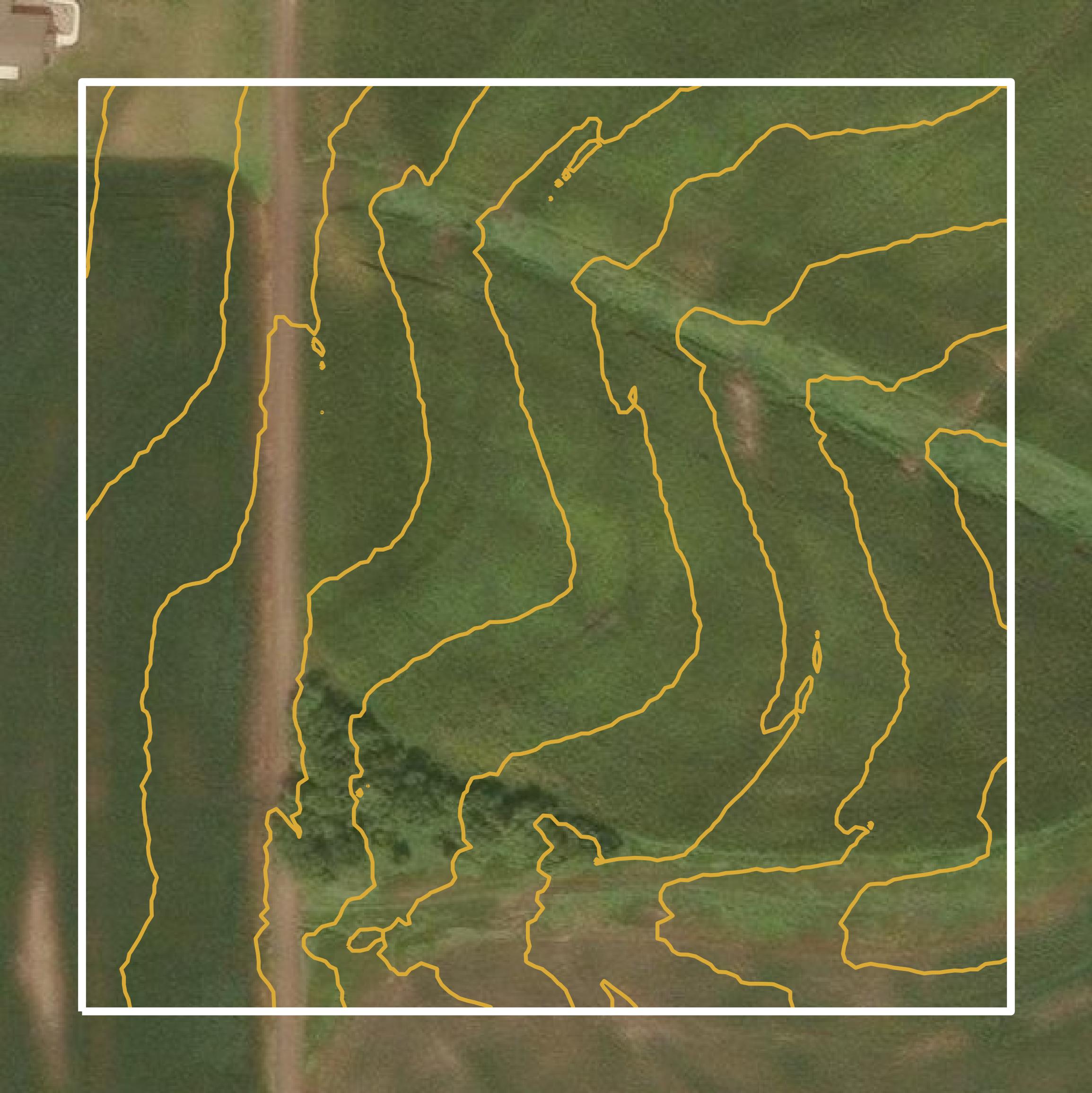 This image shows a contour map in Nemaha County created using GIS data in Equator.