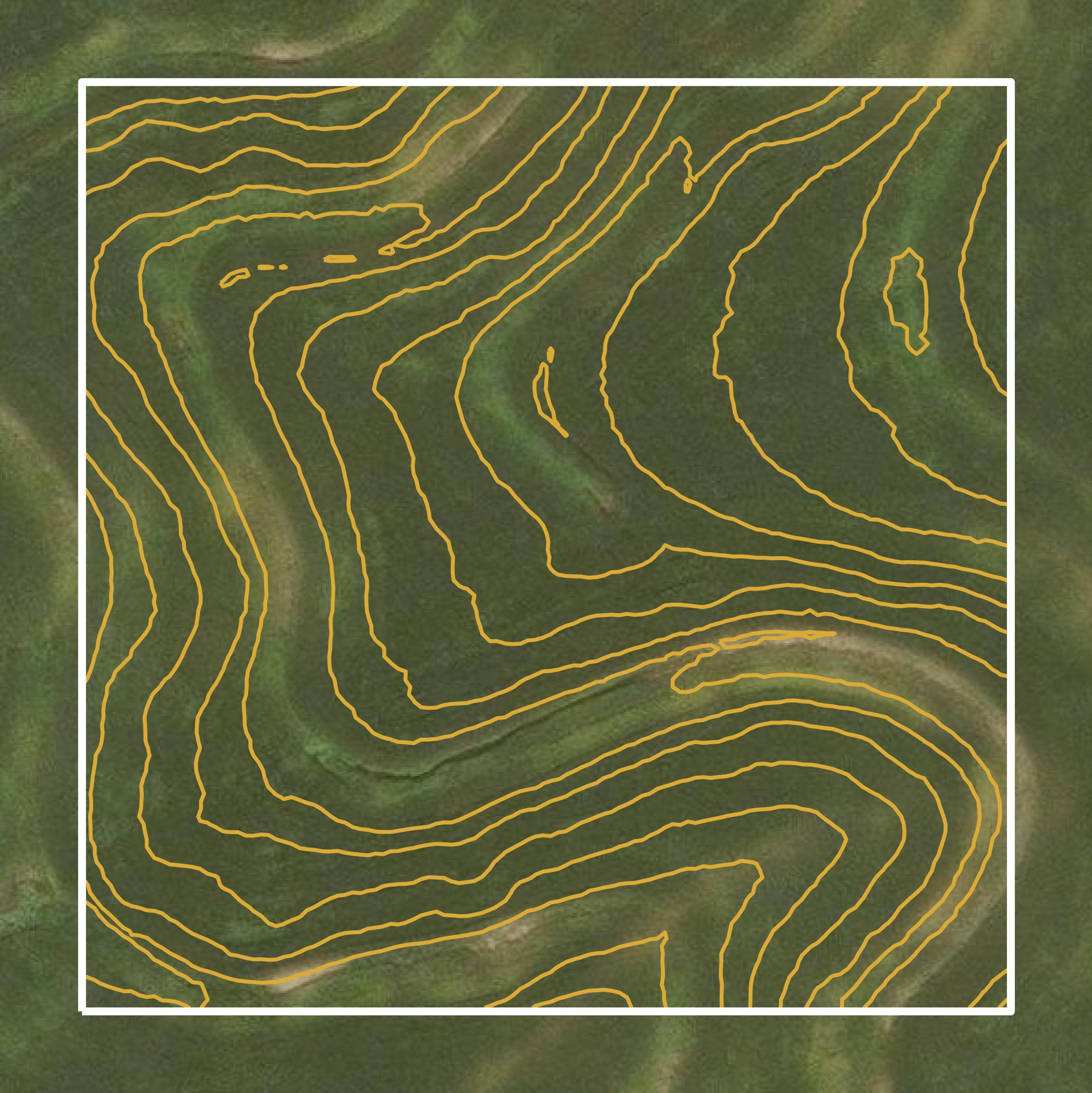 This image shows a contour map in Nemaha County created using GIS data in Equator.