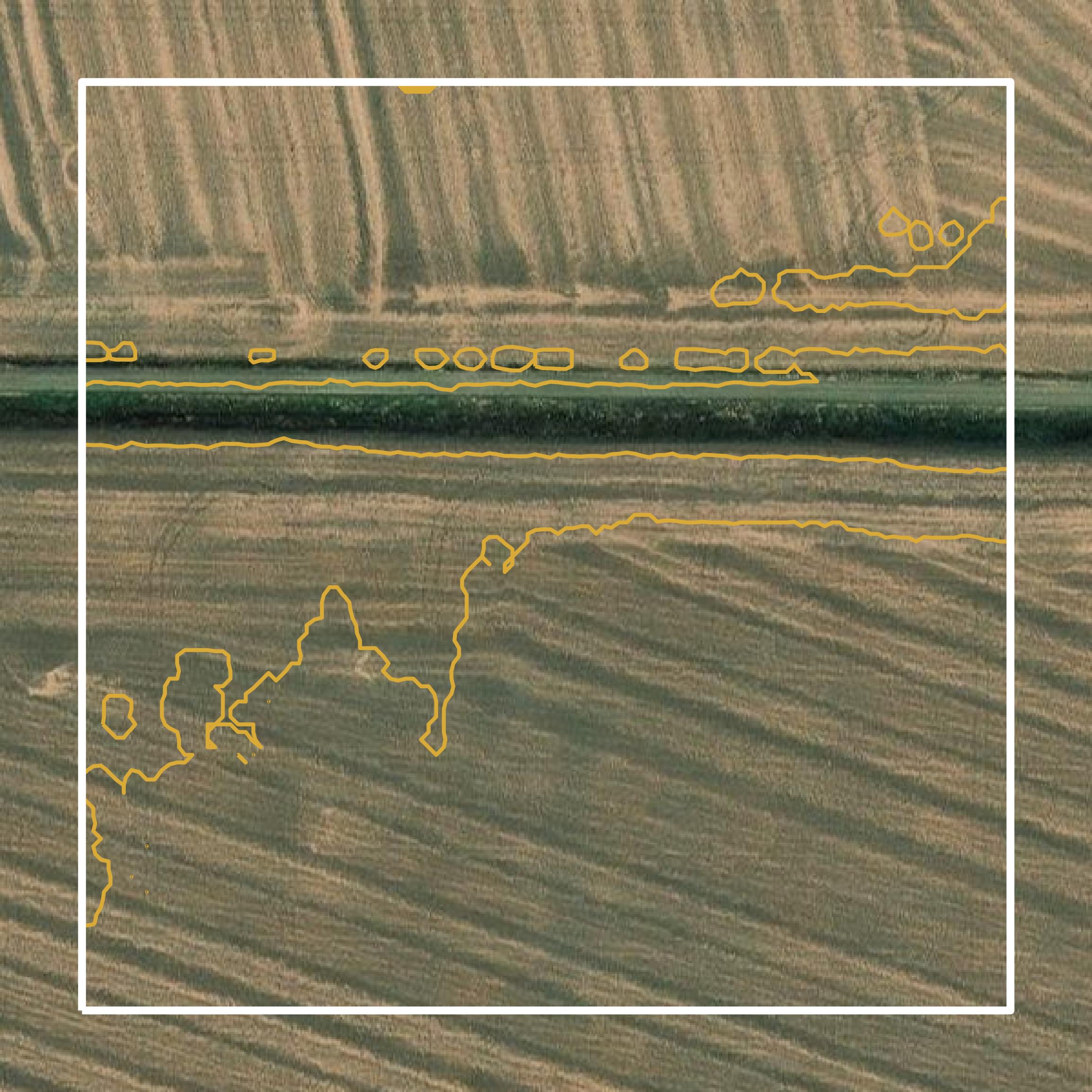 This image shows a contour map in Neosho County created using GIS data in Equator.