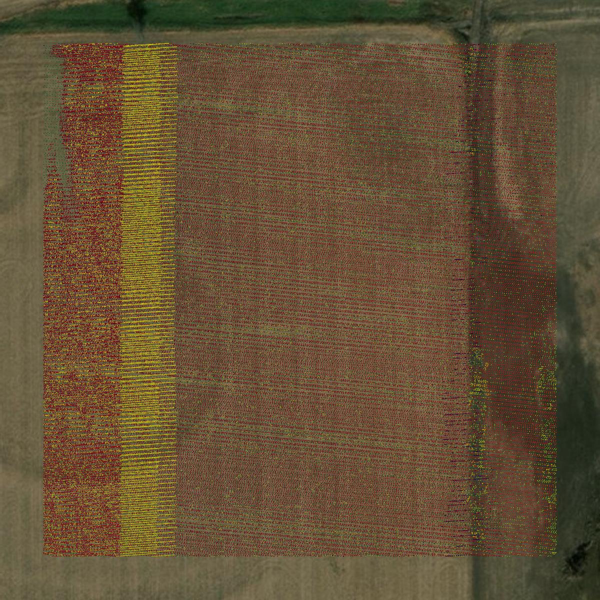 This image shows a LiDAR point cloud in Neosho County created using GIS data in Equator.