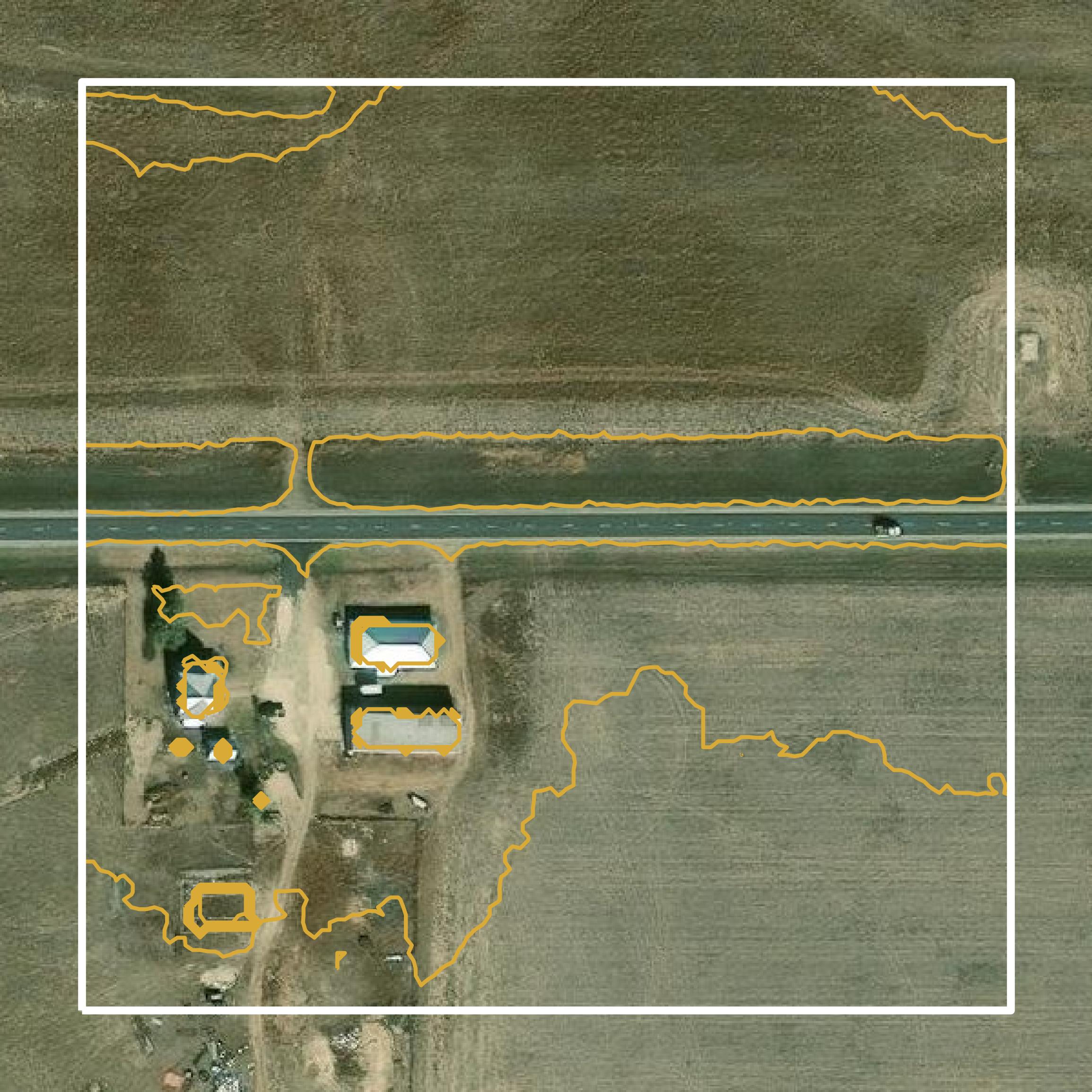 This image shows a contour map in Ness County created using GIS data in Equator.