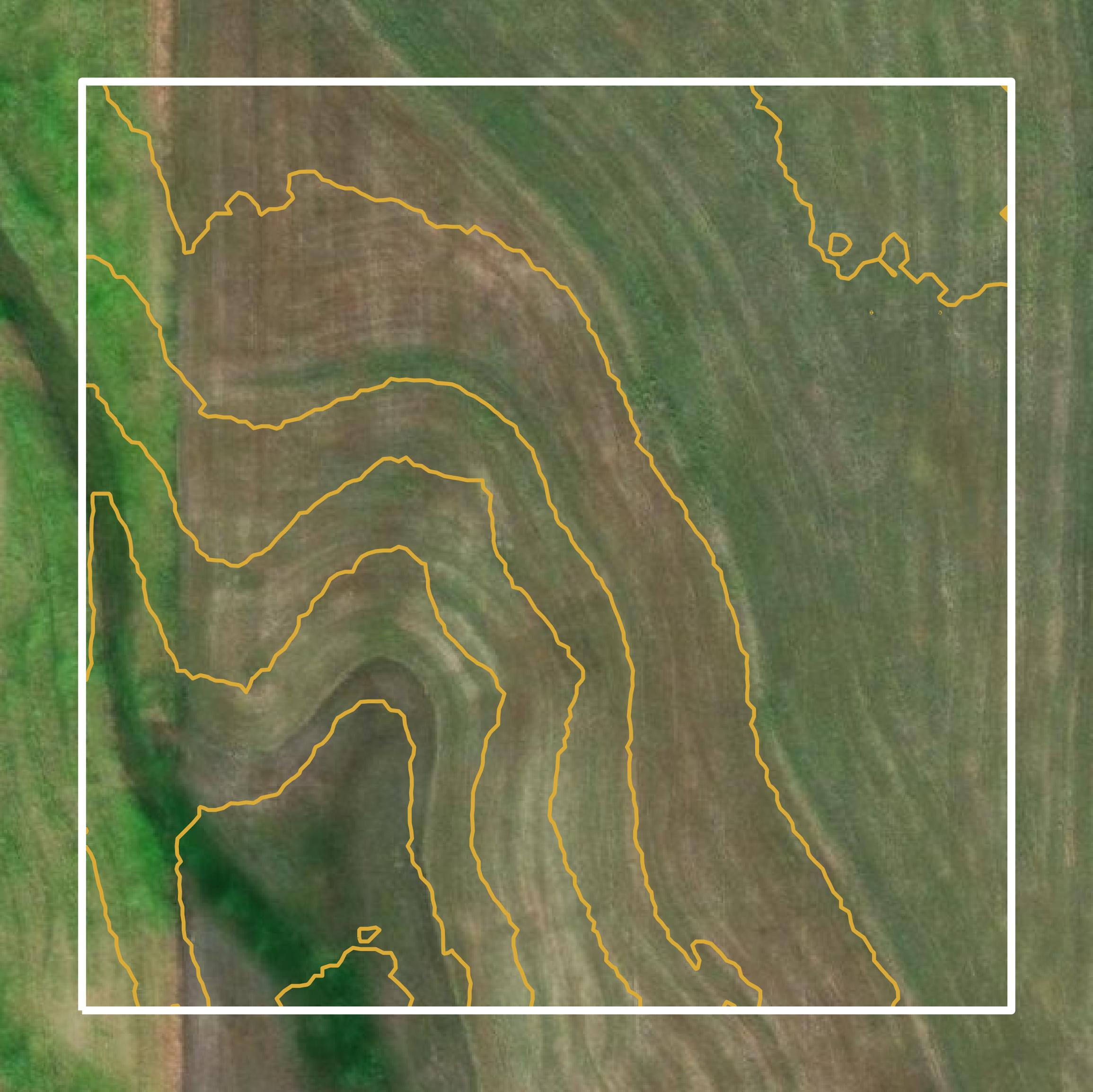 This image shows a contour map in Osborne County created using GIS data in Equator.