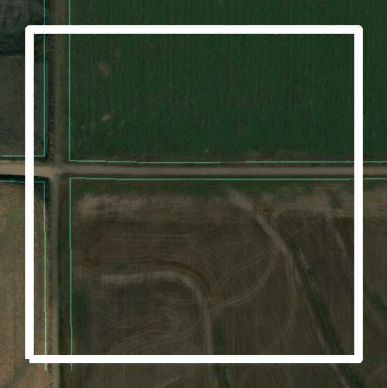 This image shows parcel and building data in Osborne County created using GIS data in Equator.