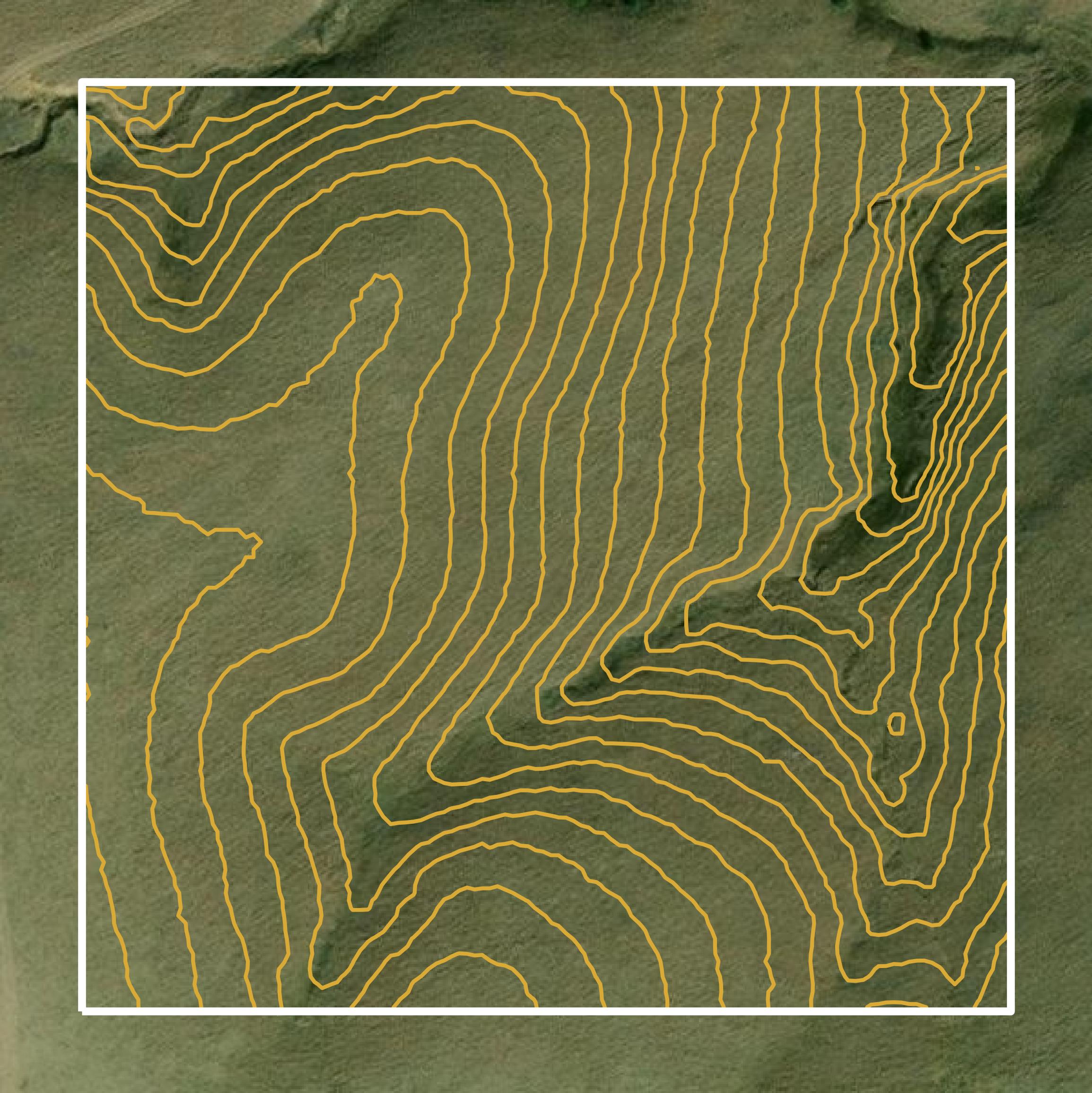 This image shows a contour map in Ottawa County created using GIS data in Equator.