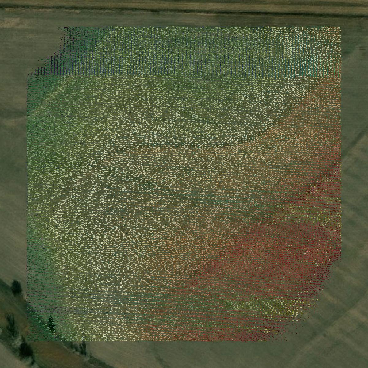 This image shows a LiDAR point cloud in Ottawa County created using GIS data in Equator.