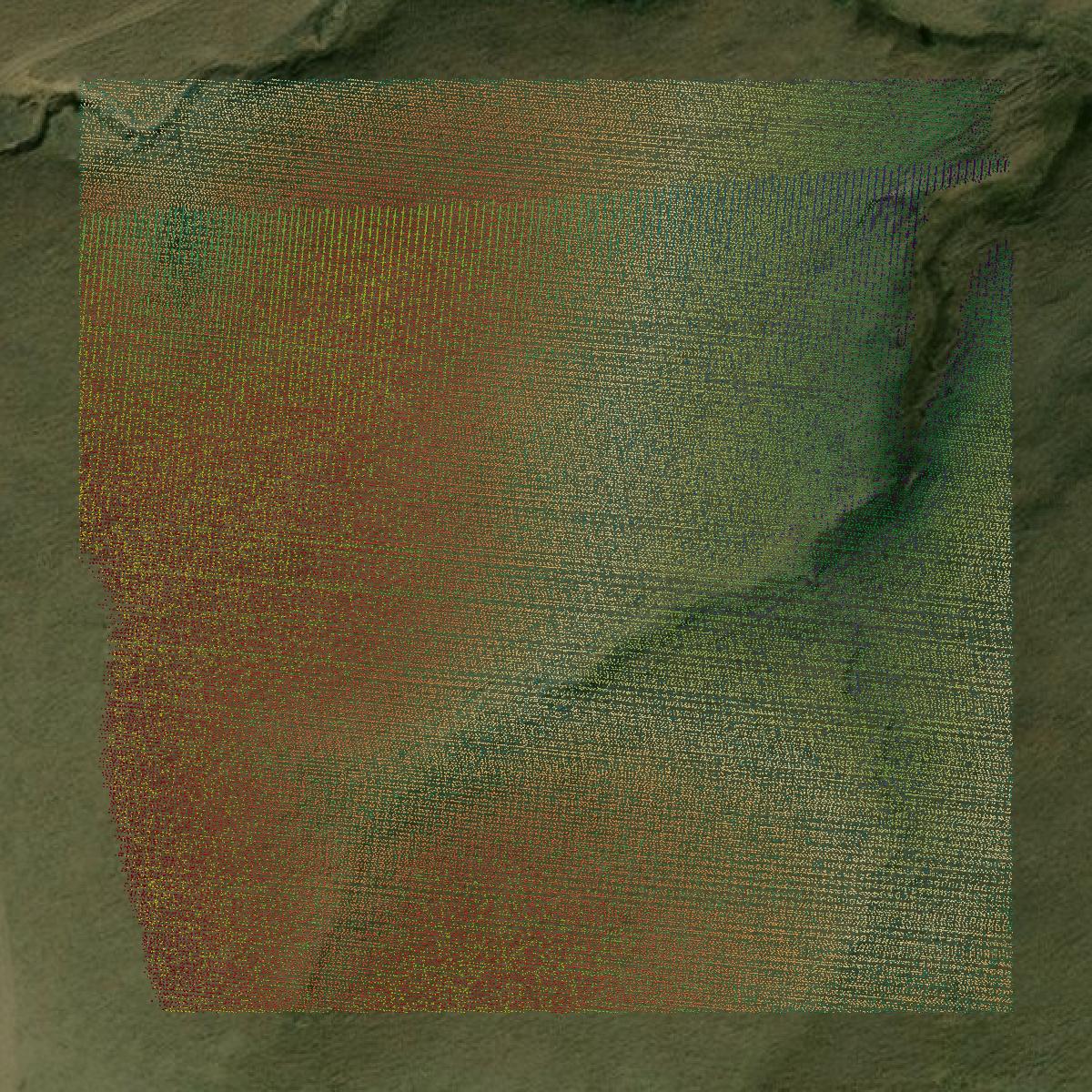 This image shows a LiDAR point cloud in Ottawa County created using GIS data in Equator.
