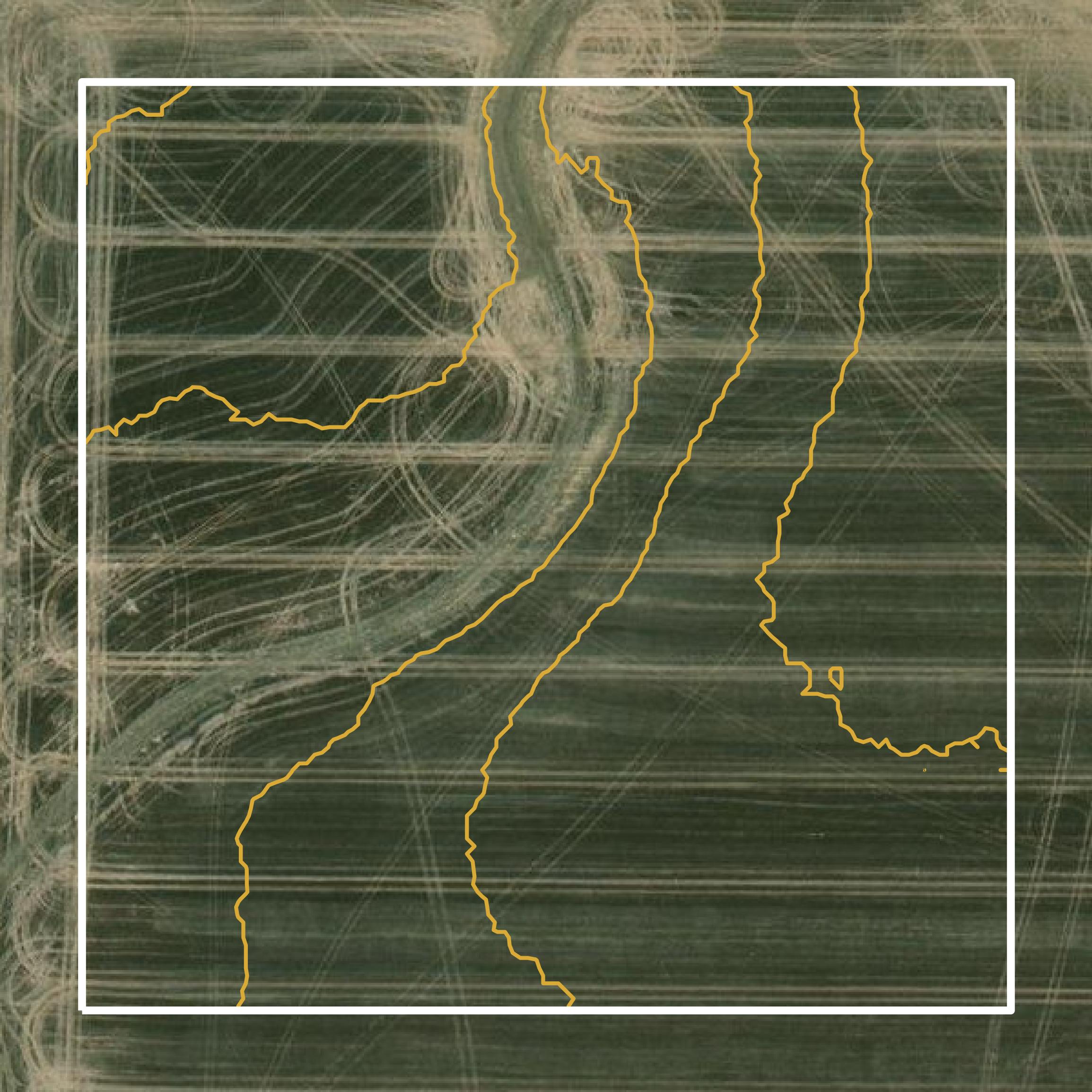 This image shows a contour map in Pawnee County created using GIS data in Equator.