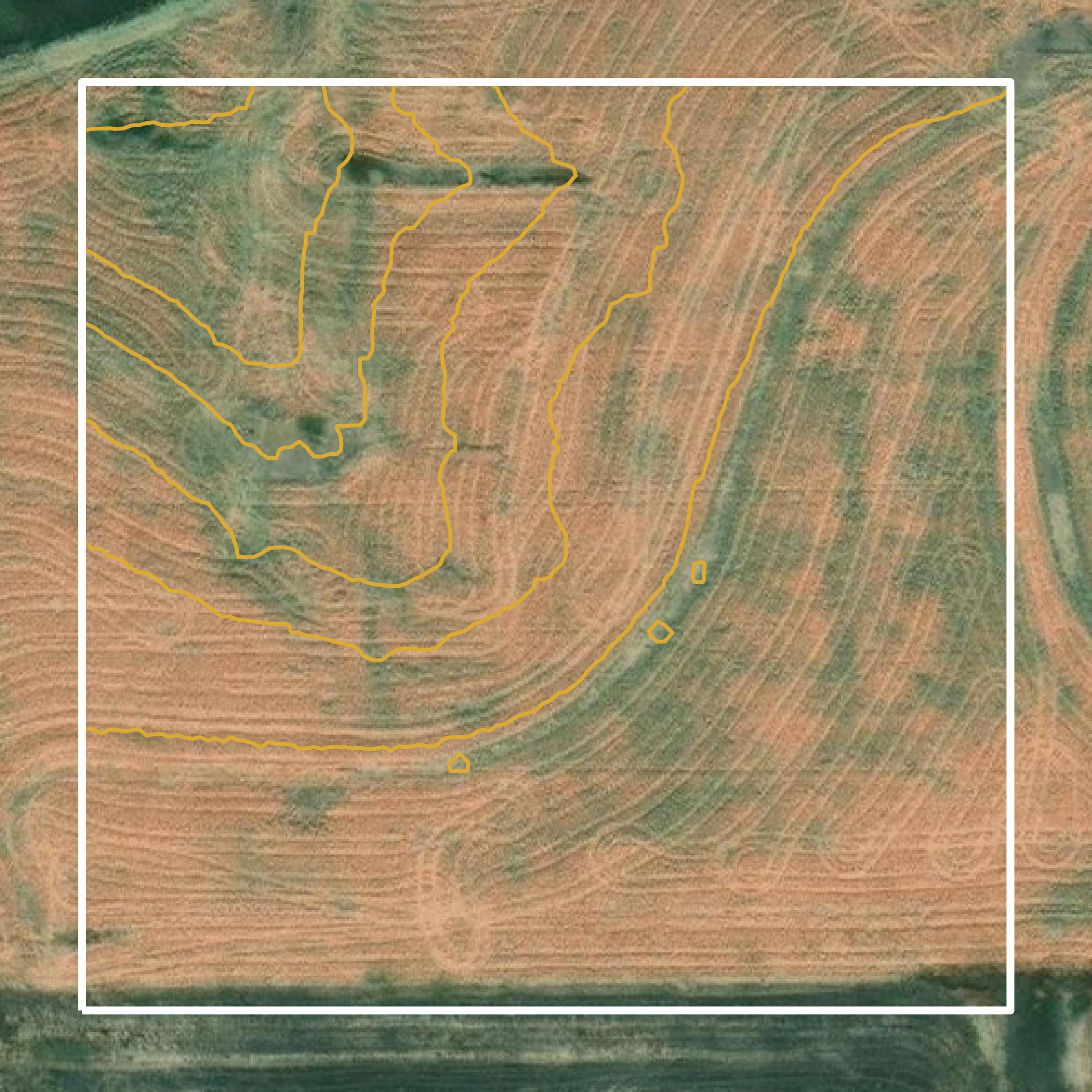 This image shows a contour map in Pawnee County created using GIS data in Equator.