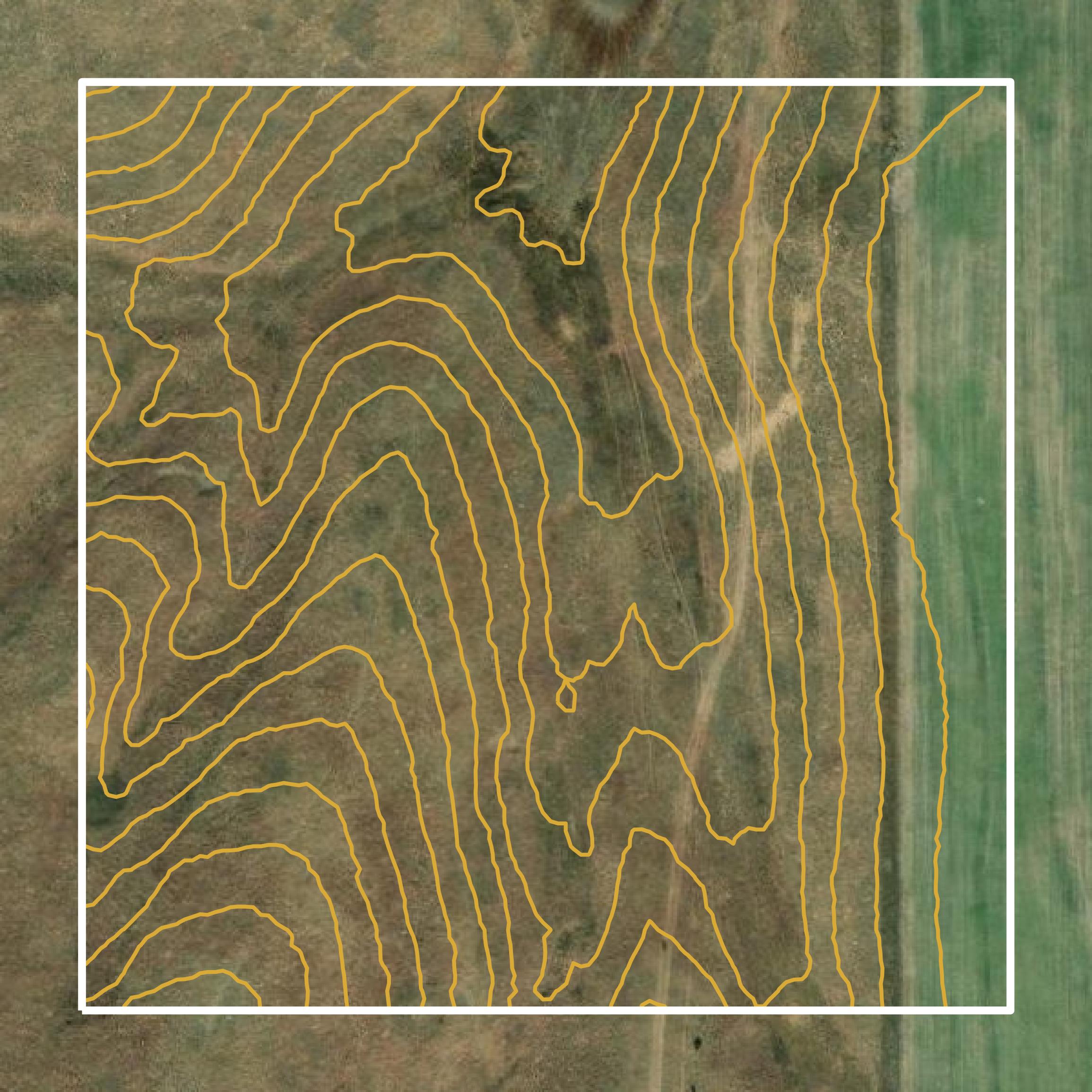 This image shows a contour map in Phillips County created using GIS data in Equator.