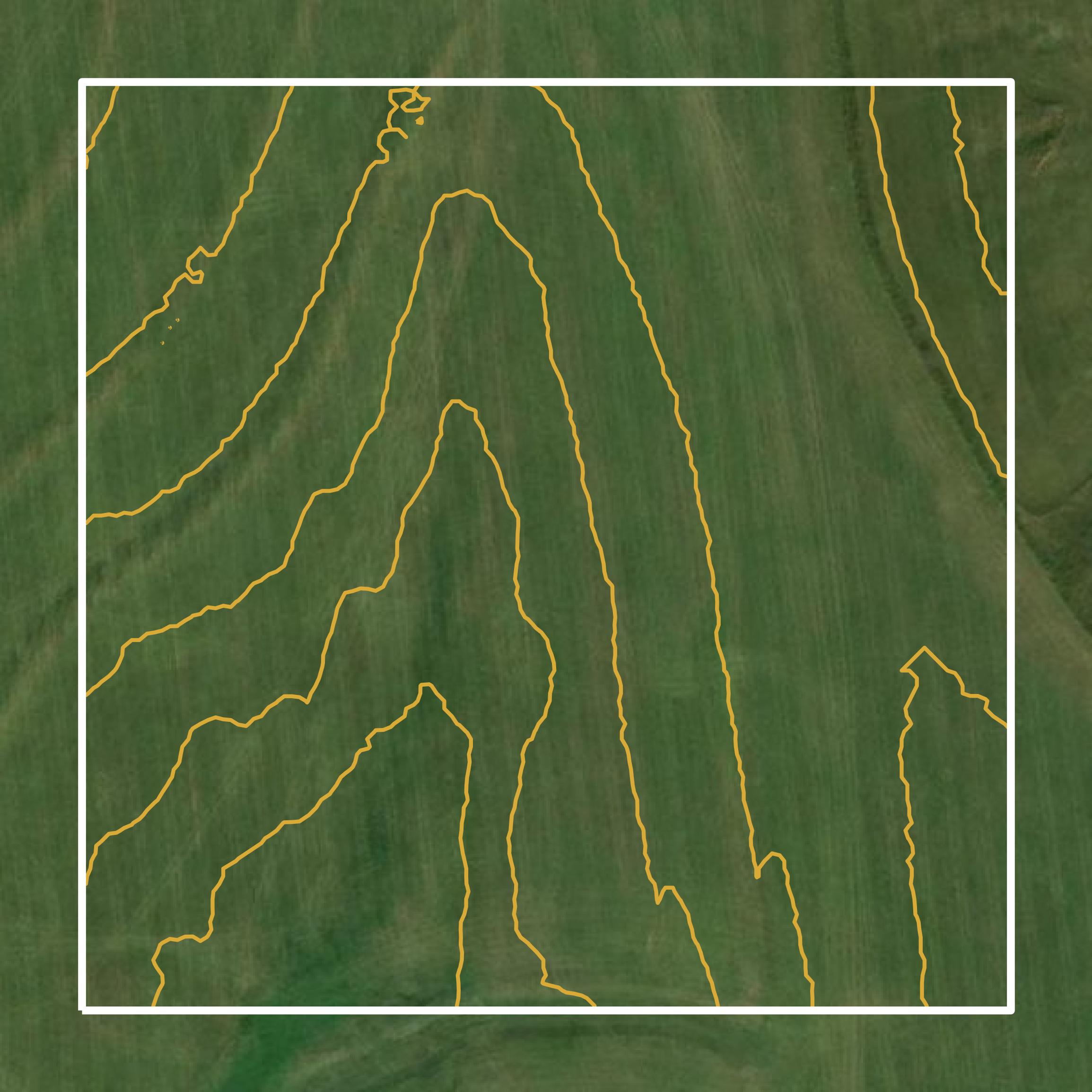 This image shows a contour map in Pottawatomie County created using GIS data in Equator.