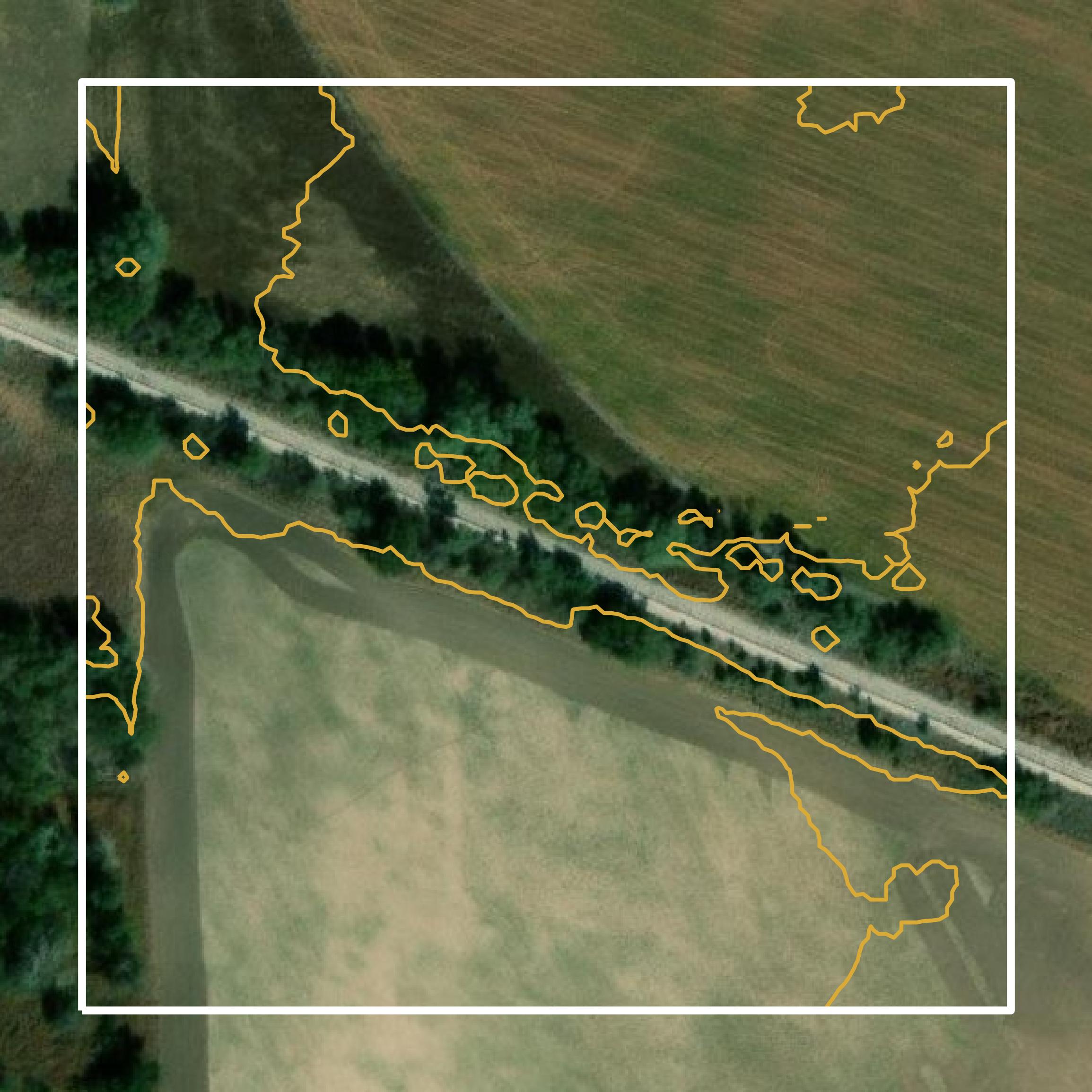 This image shows a contour map in Rice County created using GIS data in Equator.
